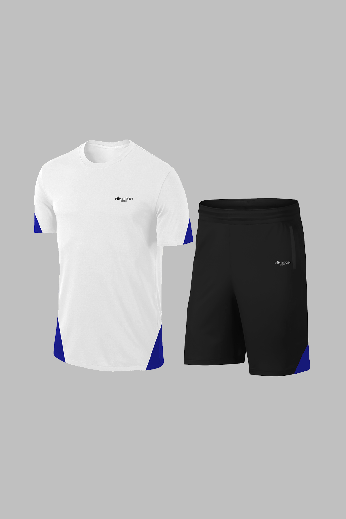 Erkek Beyaz Dri-Fit Kumaş Düz Kısa Kol Konforlu Tişört Şort Alt Üst İkili Takım Seti (S-3XL)
