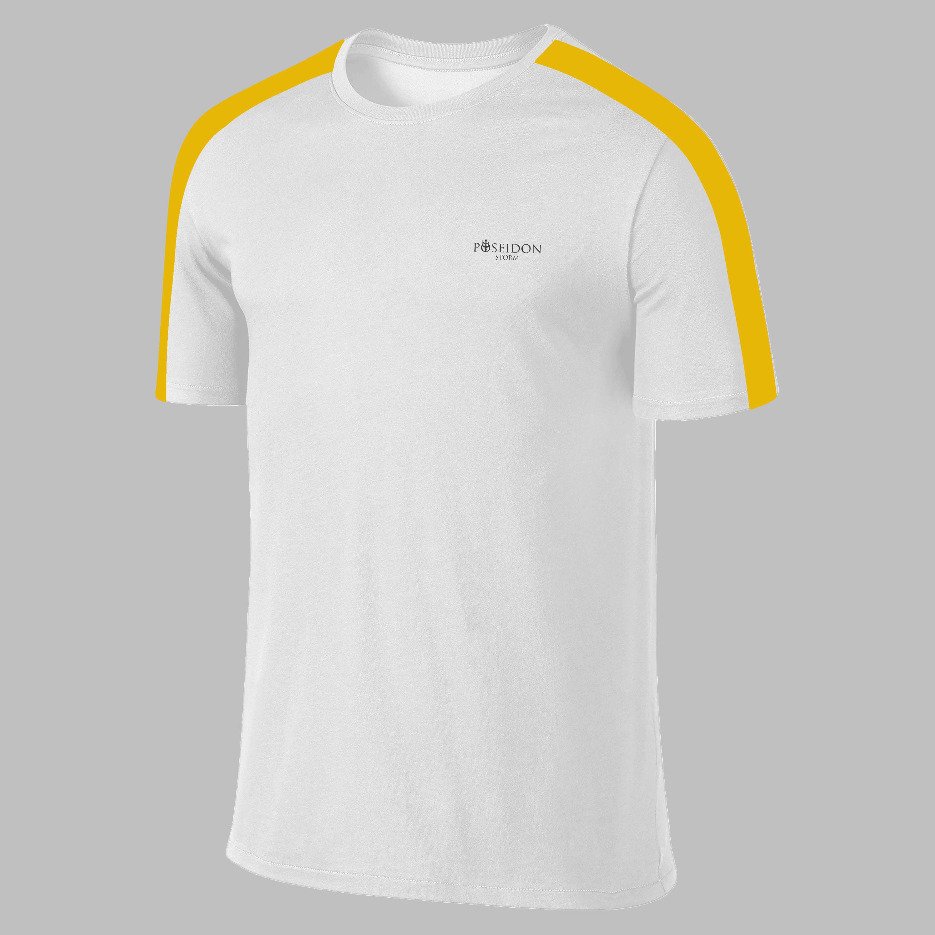 Erkek Beyaz Dri-Fit Kumaş Spor için Konforlu Kısa Kol T-shirt S-3XL
