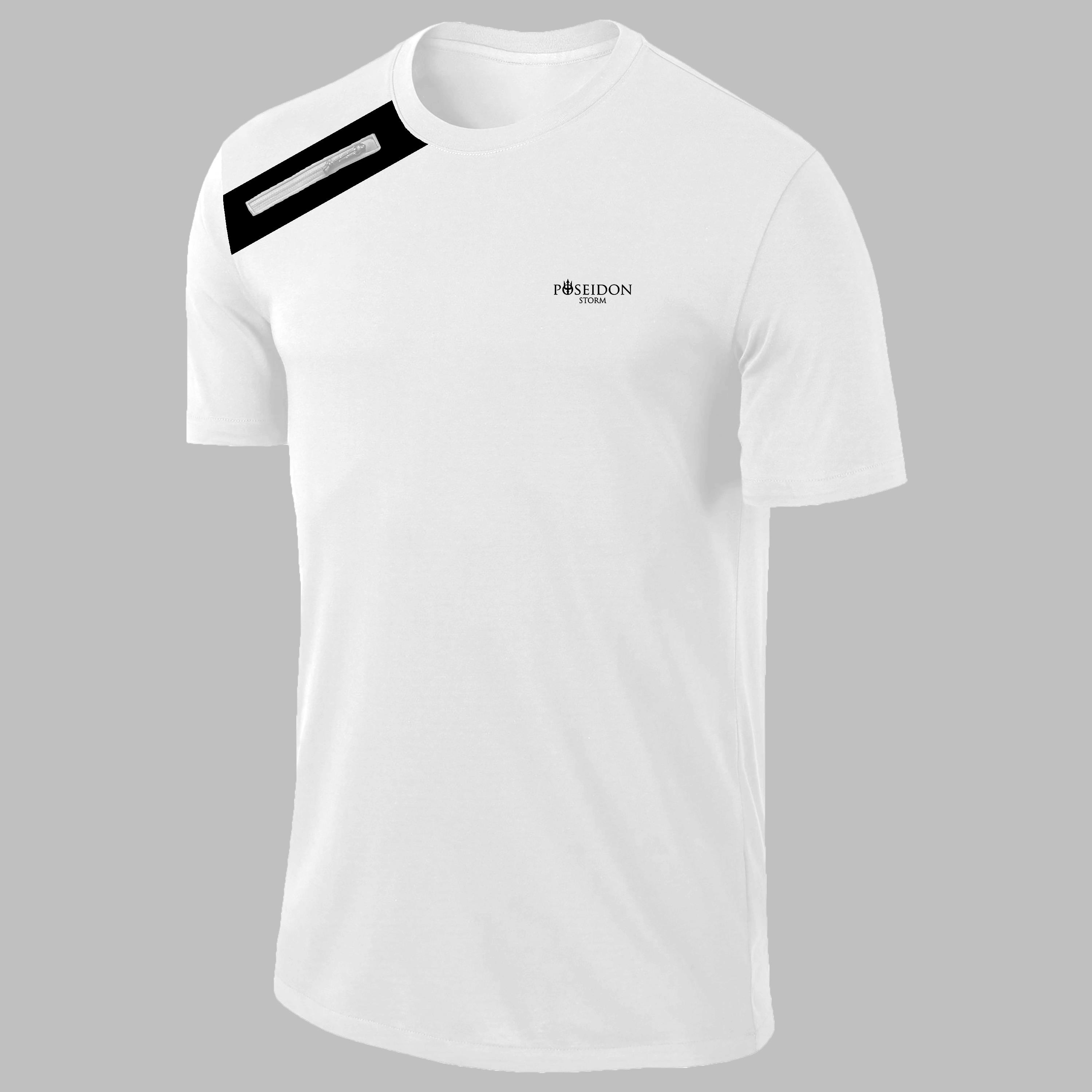 Erkek Beyaz Dri-Fit Kumaş Yürüyüş için Konforlu  Sıfır Yaka T-shirt S-3XL