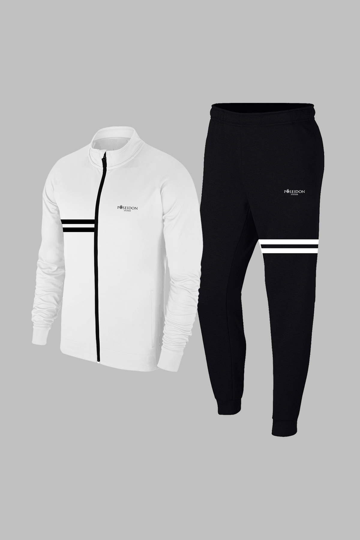 Erkek Beyaz Yeni Supra Penye Kumaş Düz Sade Eşofman Takımı Seti S-3XL