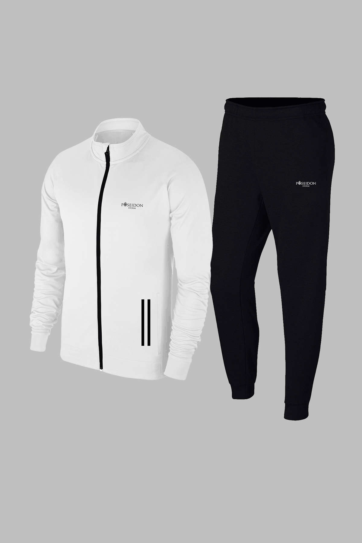 Erkek Beyaz Yeni Supra Penye Ter Yapmaz Kumaş Kapşonlu Fermuarlı Üst Alt Eşofman Tam Takım S-3XL