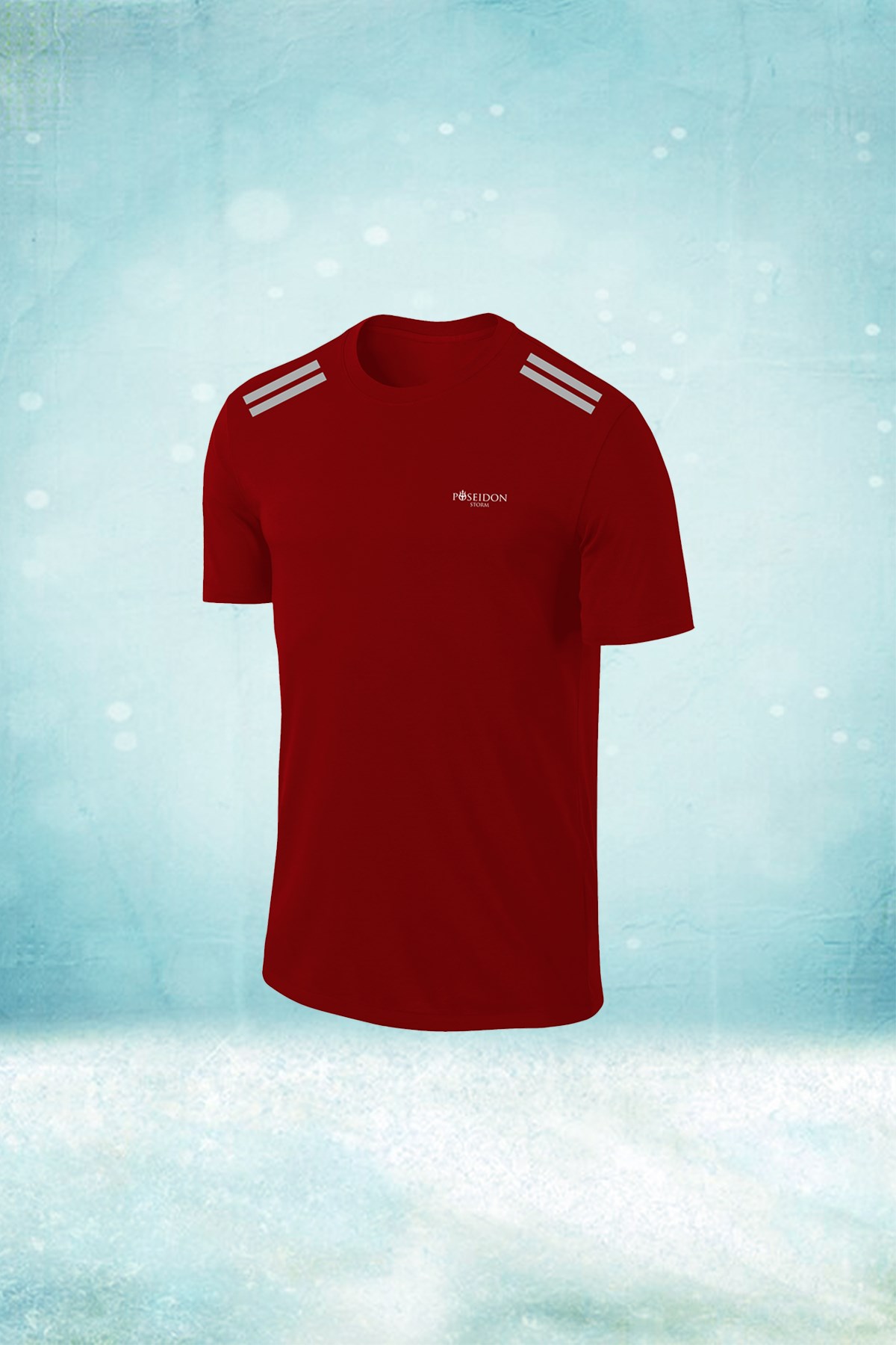 Erkek Bordo Dri-Fit Kumaş Baskısız Bisiklet Yaka Sporcu T-shirt   S-3XL