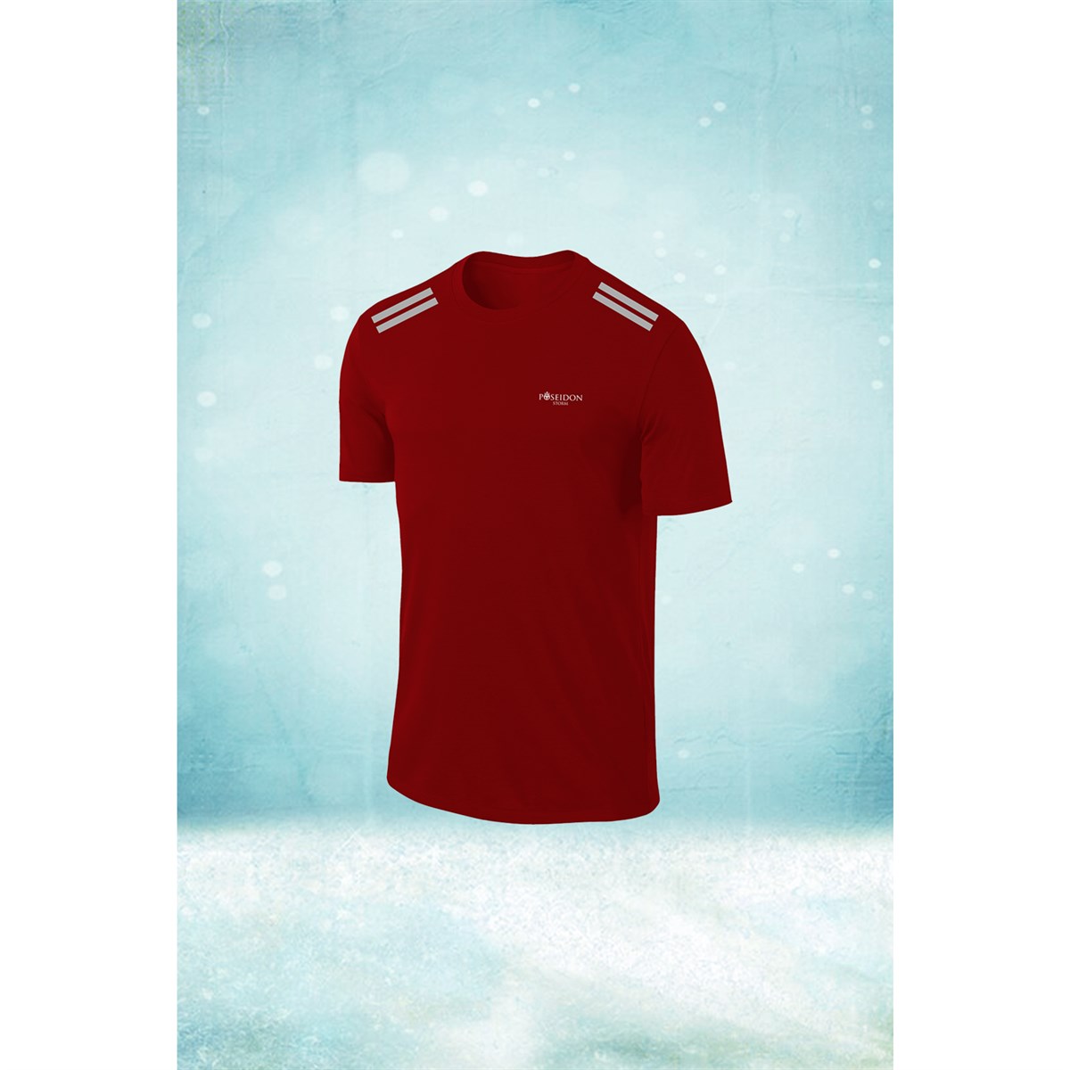Erkek Bordo Dri-Fit Kumaş Baskısız Bisiklet Yaka Sporcu T-shirt   S-3XL