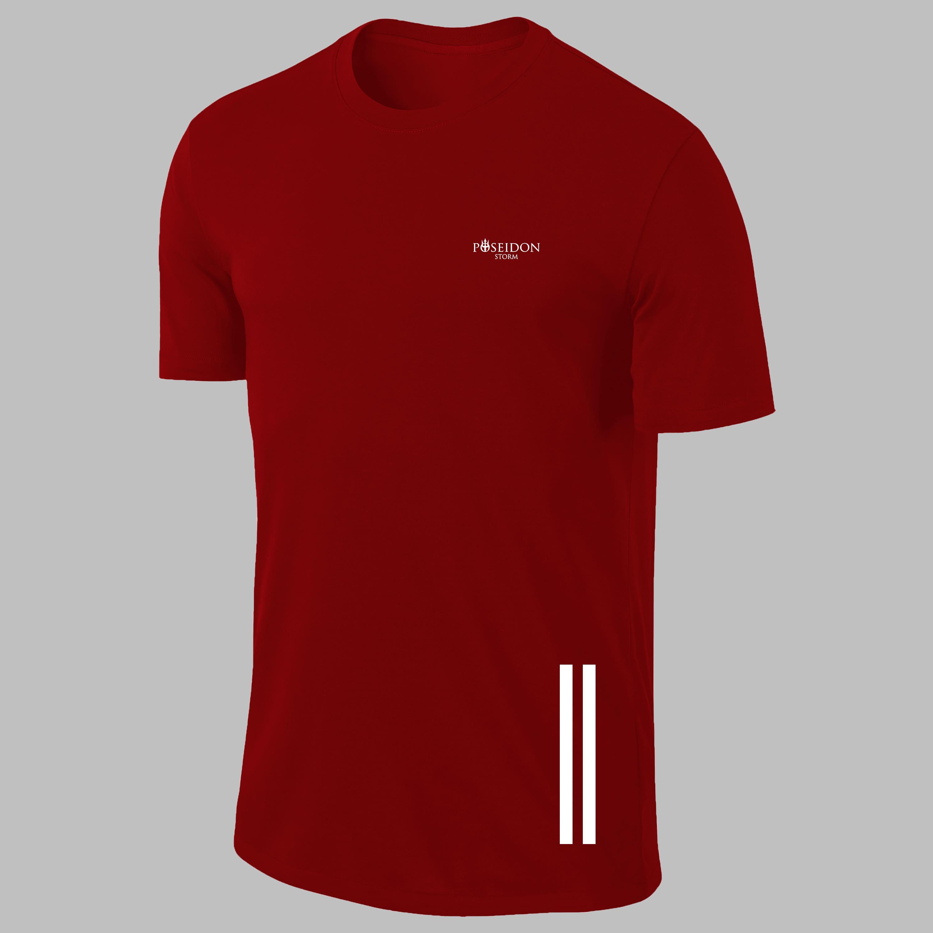 Erkek Bordo Dri-Fit Kumaş Konforlu  Sıfır Yaka Tshirt  S-3XL