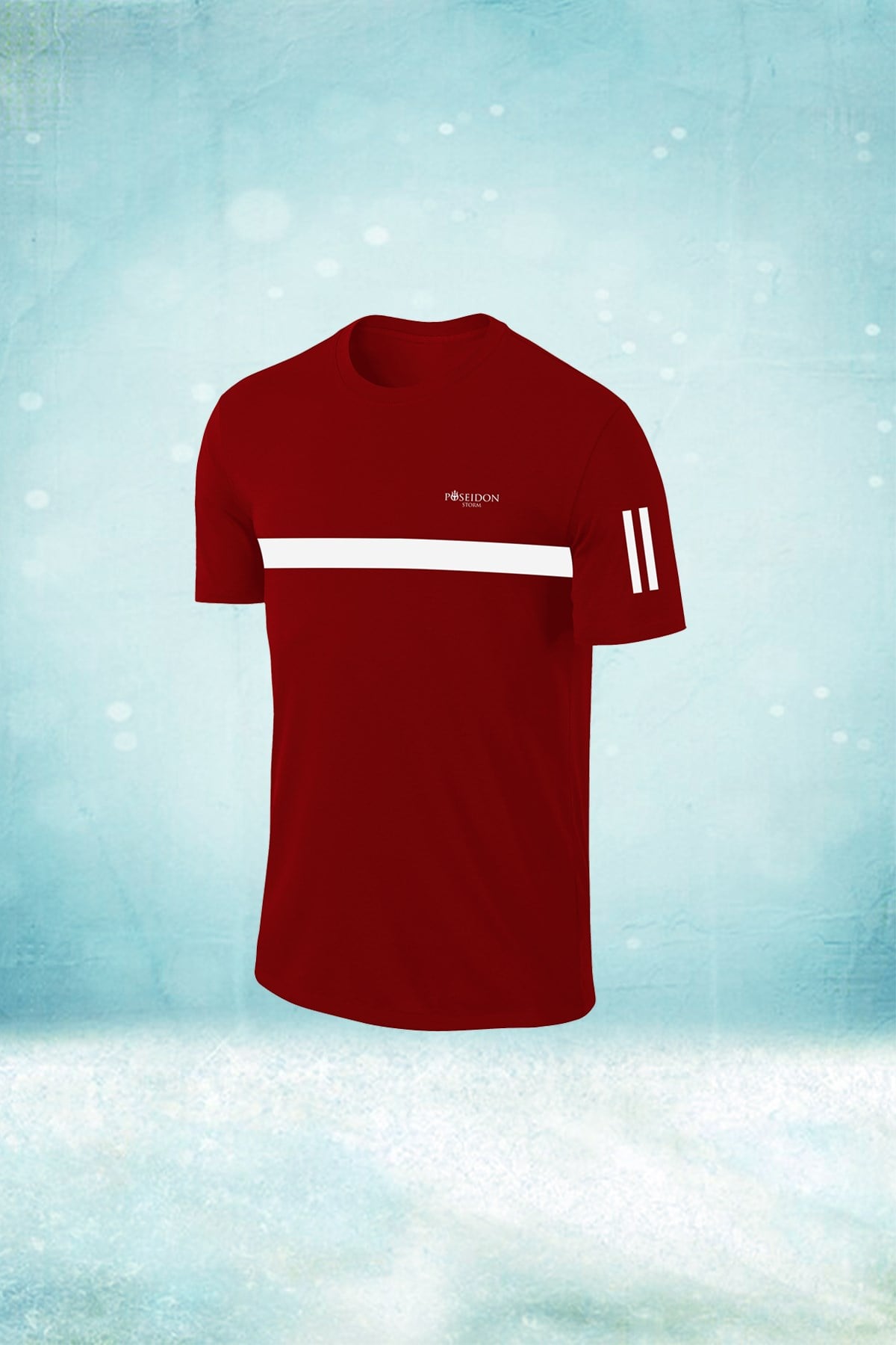 Erkek Bordo Günlük Sporcu Tişörtü S-3XL - Göğsü tek bant - M5