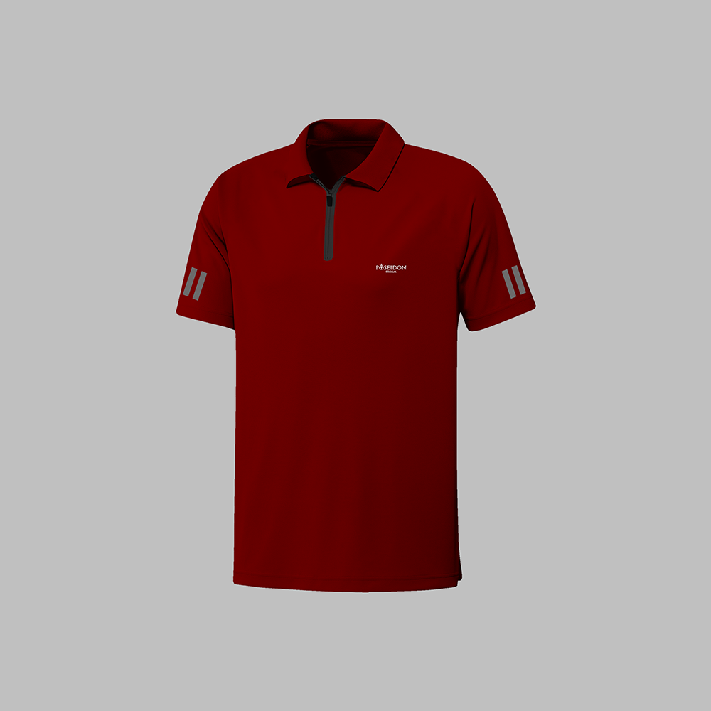 Erkek Bordo Vision Pro Kumaş Kısa Kol Tişört S-3XL