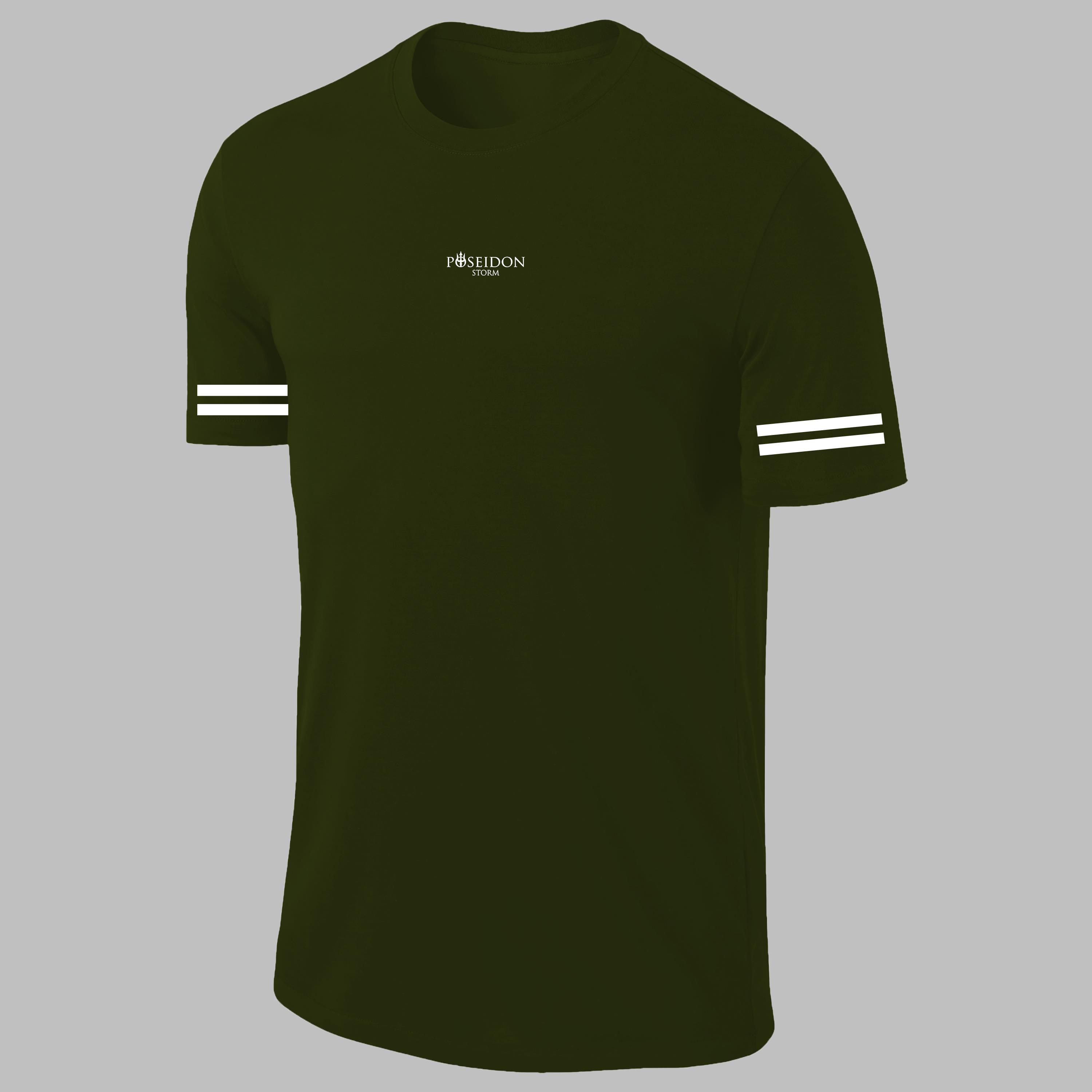 Erkek Haki  Dri-Fit Kumaş Spor için Konforlu  Kısa Kol T-shirt   S-3XL 