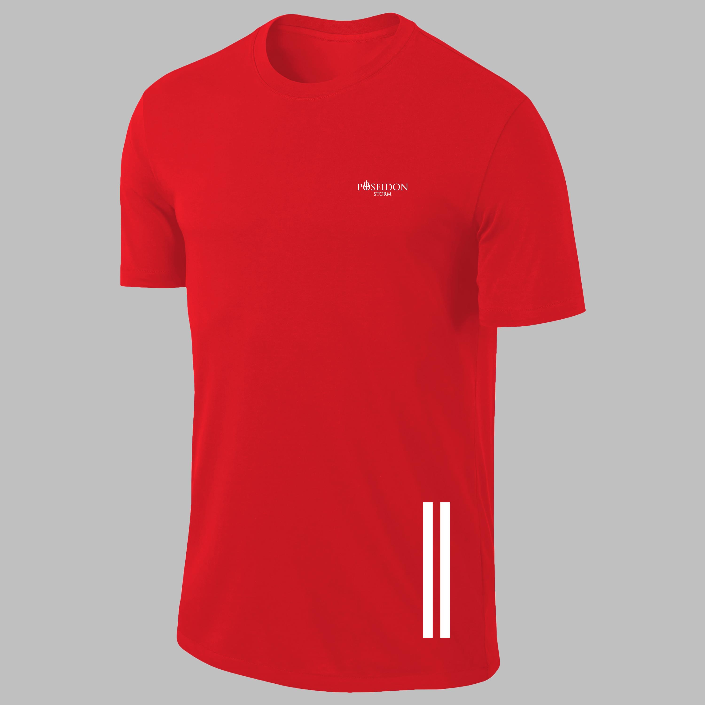 Erkek Kırmızı Dri-Fit Kumaş  Baskısız Bisiklet Yaka Sporcu T-shirt  S-3XL