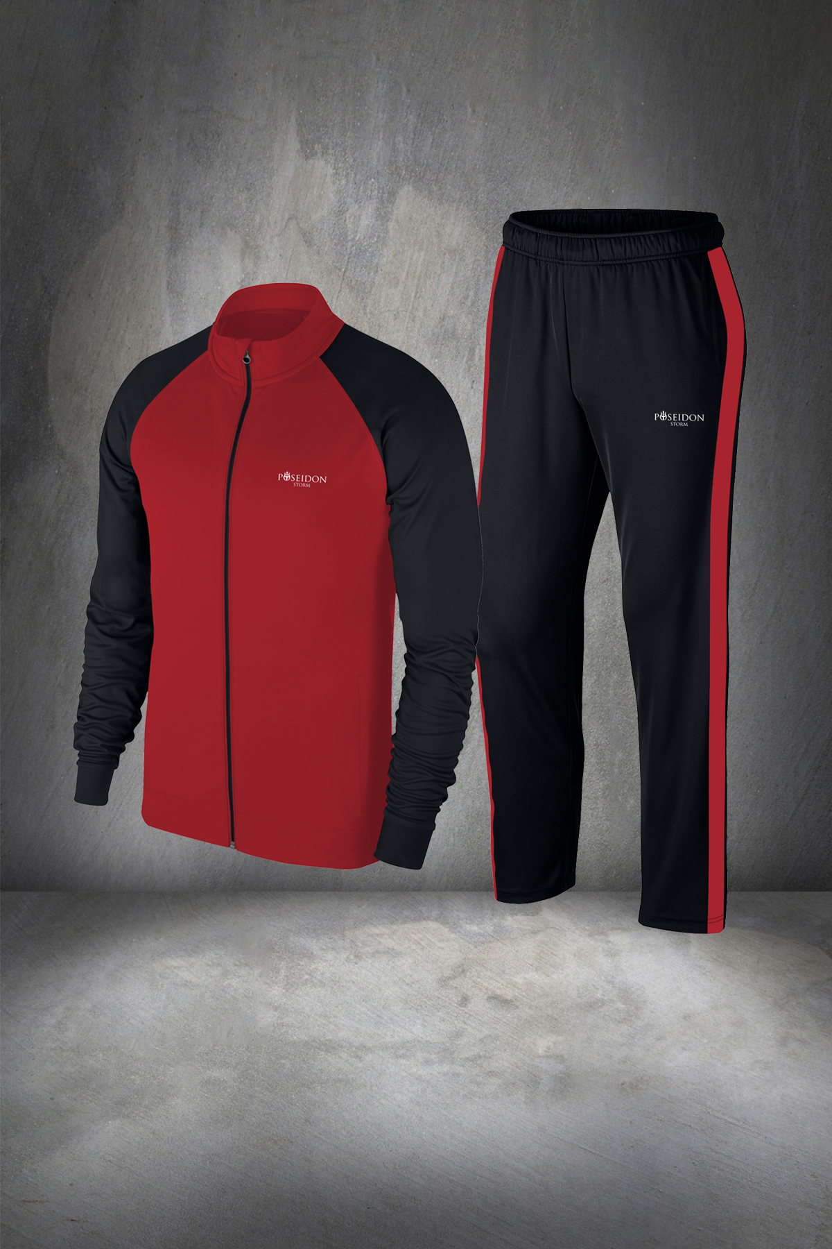 Erkek Kırmızı Özel Supra Penye Terleme Önleyici Kumaş İki Parçalı Takım S-3XL