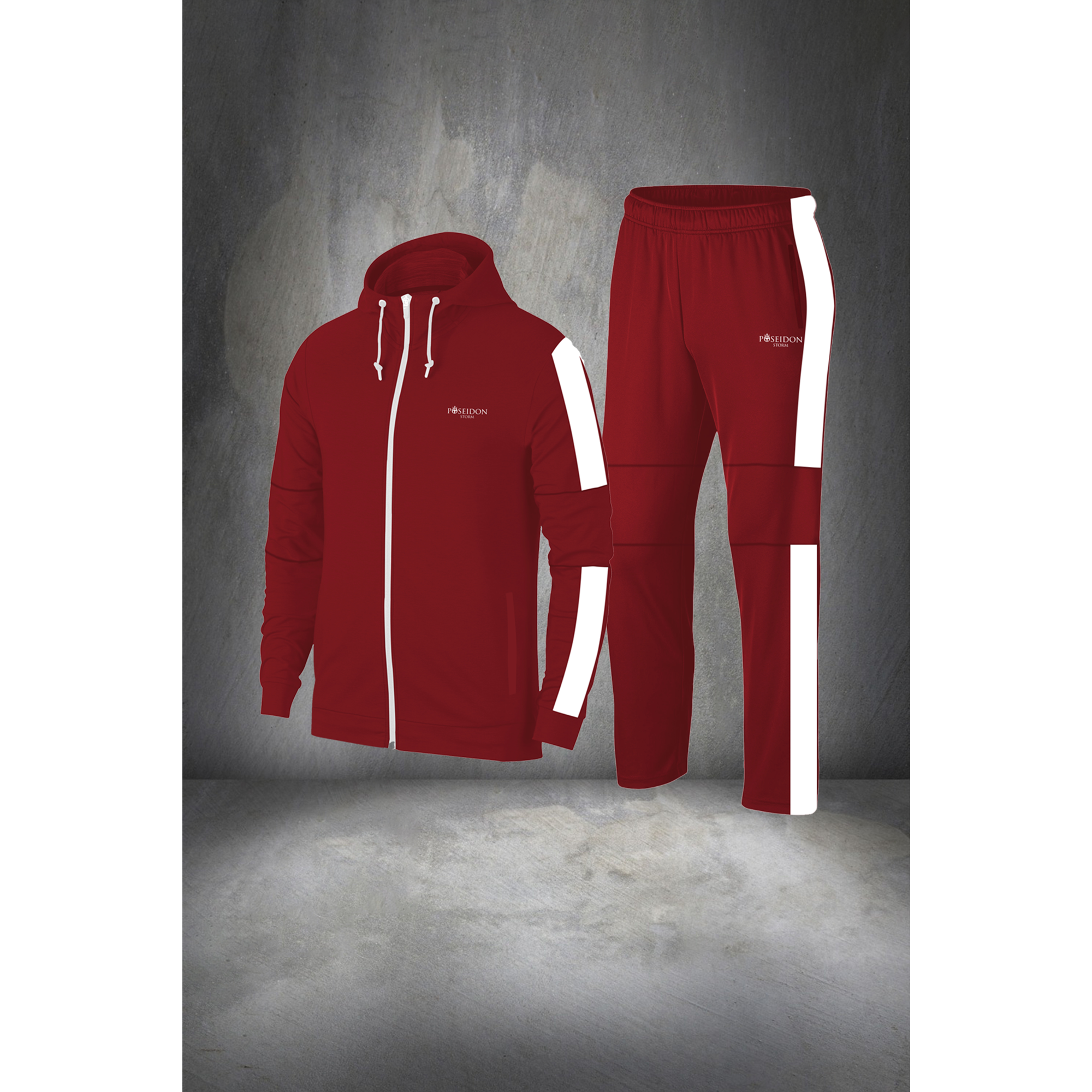 Erkek Kırmızı Supra Penye Kumaş Kişiye Özel Şık Tasarım Eşofman Takımı (S-3XL)