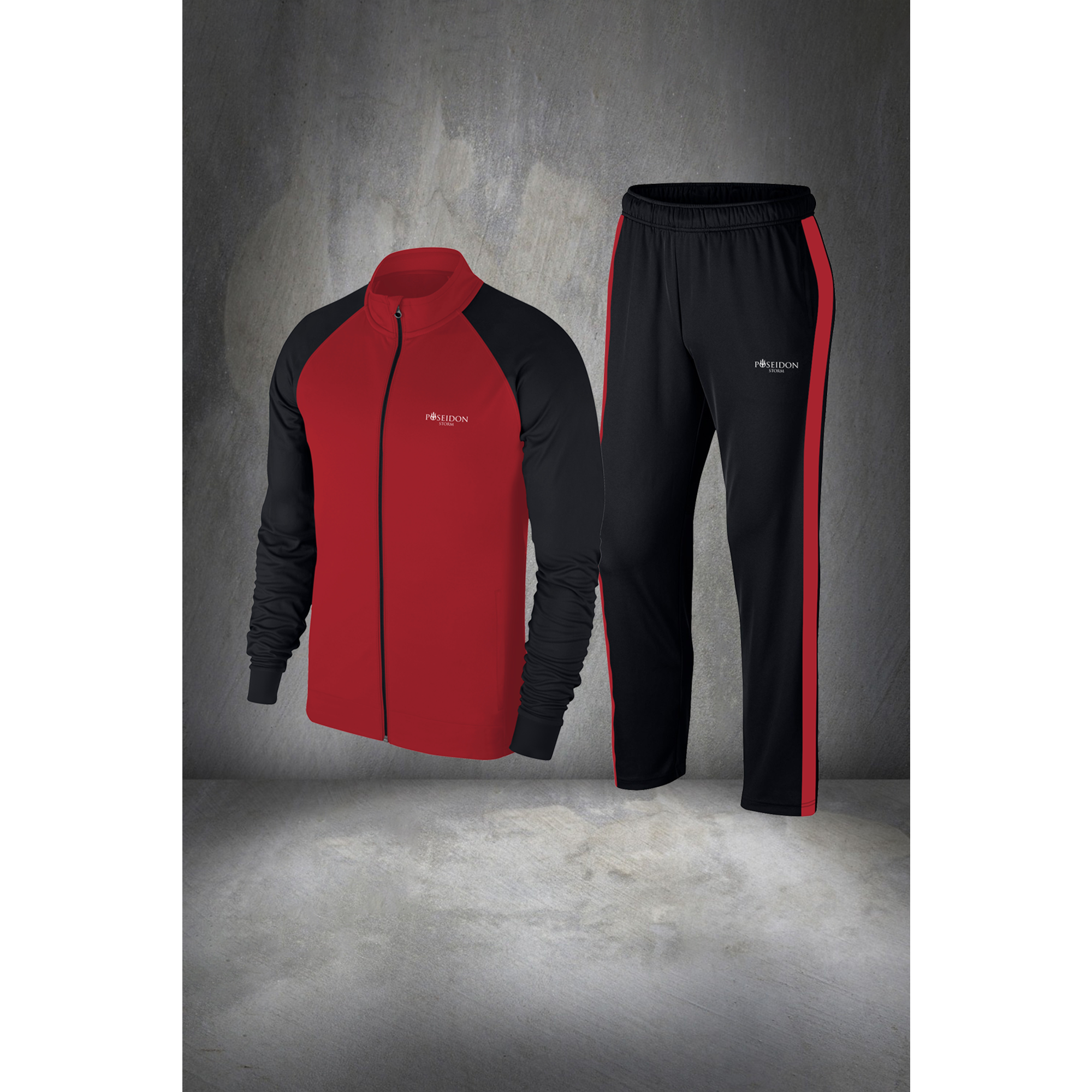 Erkek Kırmızı Supra Penye Kumaş Mevsimlik Eşofman Takımı (S-3XL)