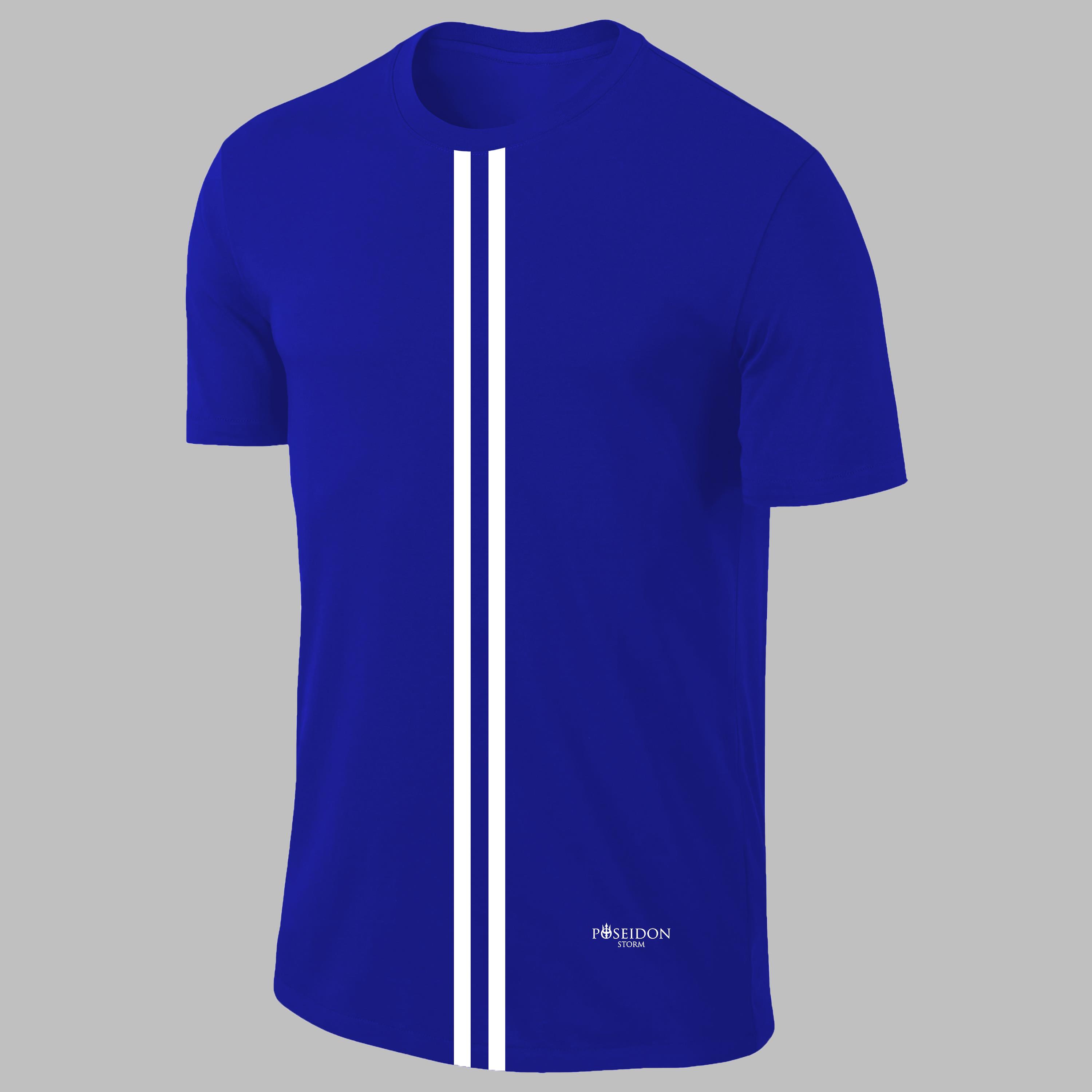 Erkek Mavi Dri-Fit Kumaş Antrenman ve Koşu için Konforlu  Kısa Kol T-shirt S-3XL