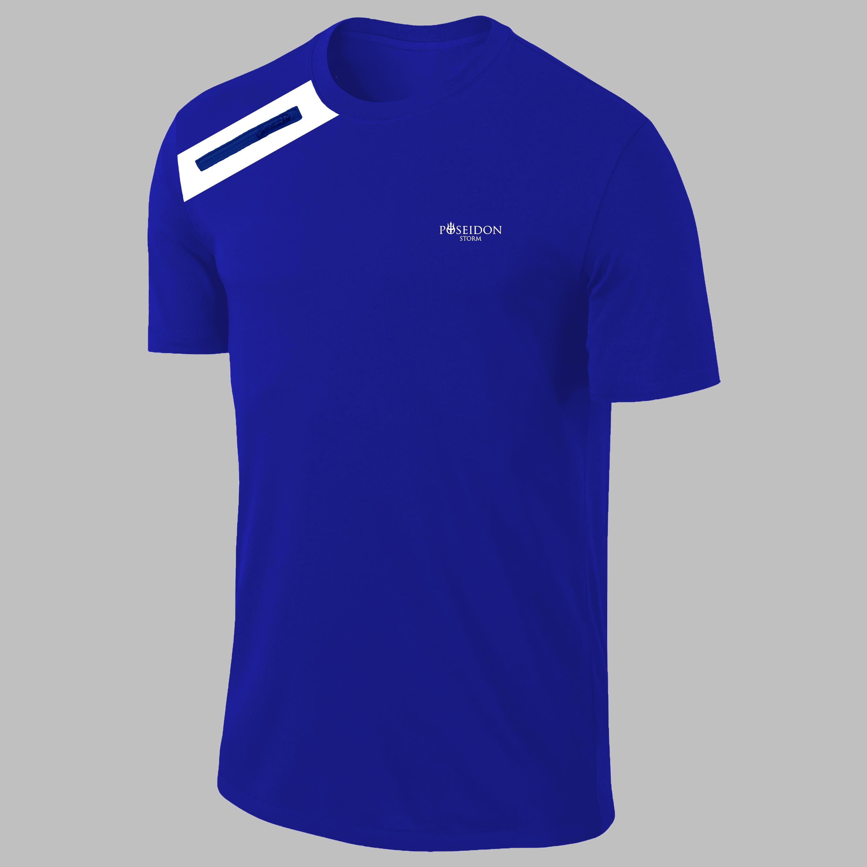 Erkek Mavi Dri-Fit Kumaş  Baskısız Bisiklet Yaka T-shirt  S-3XL 
