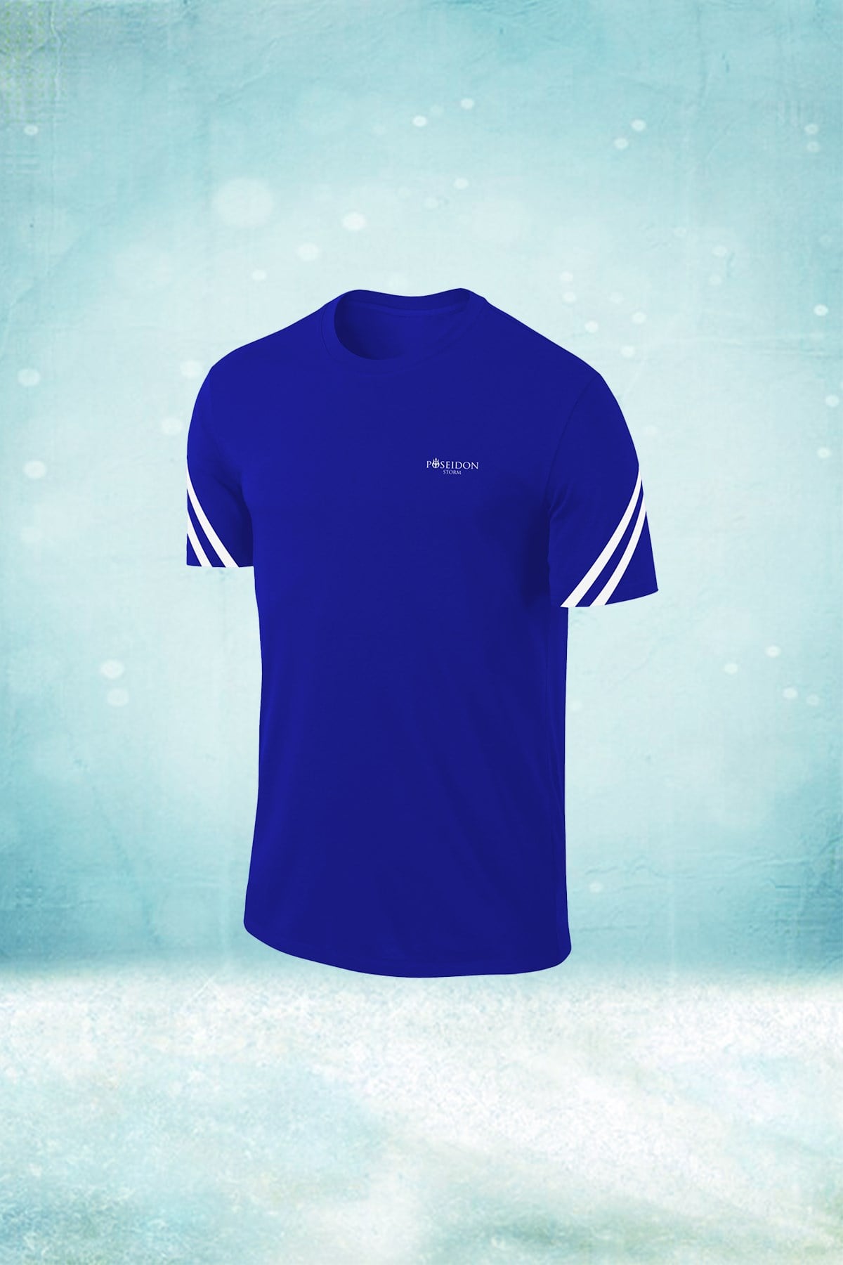 Erkek Mavi Dri-Fit Kumaş  Baskısız Bisiklet Yaka T-shirt  S-3XL 