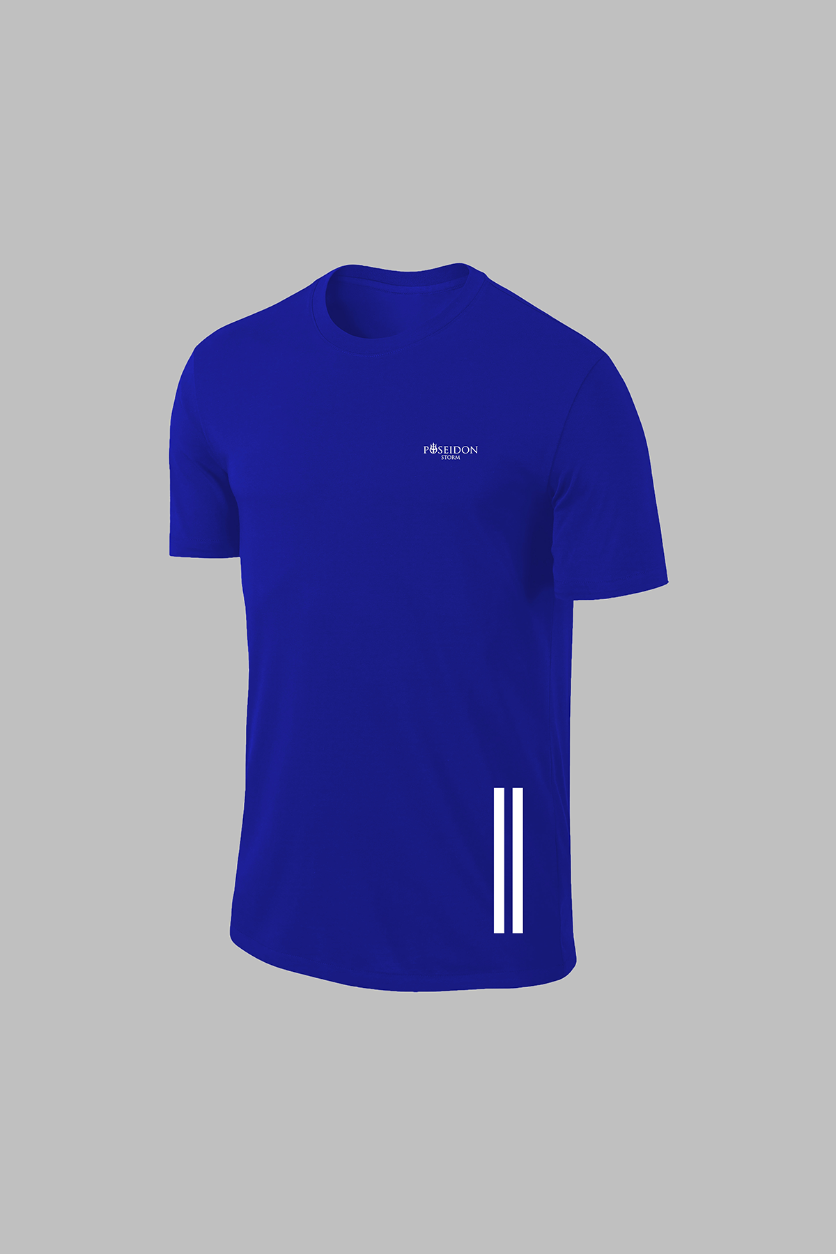 Erkek Mavi Dri-Fit Kumaş  Baskısız Sıfır Yaka Kısa Kol  Takım T-shirt  S-3XL