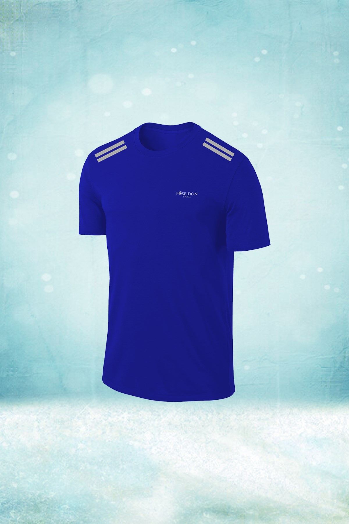 Erkek Mavi Dri-Fit Kumaş Baskısız Yuvarlak Yaka Kısa Kol T-shirt   S-3XL 