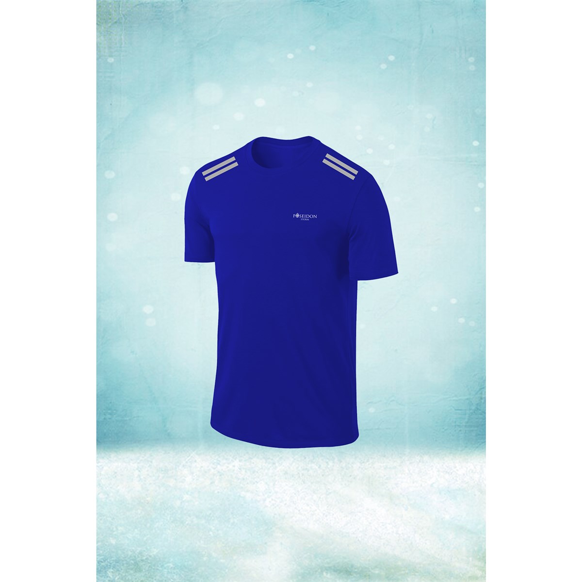 Erkek Mavi Dri-Fit Kumaş Baskısız Yuvarlak Yaka Kısa Kol T-shirt   S-3XL 