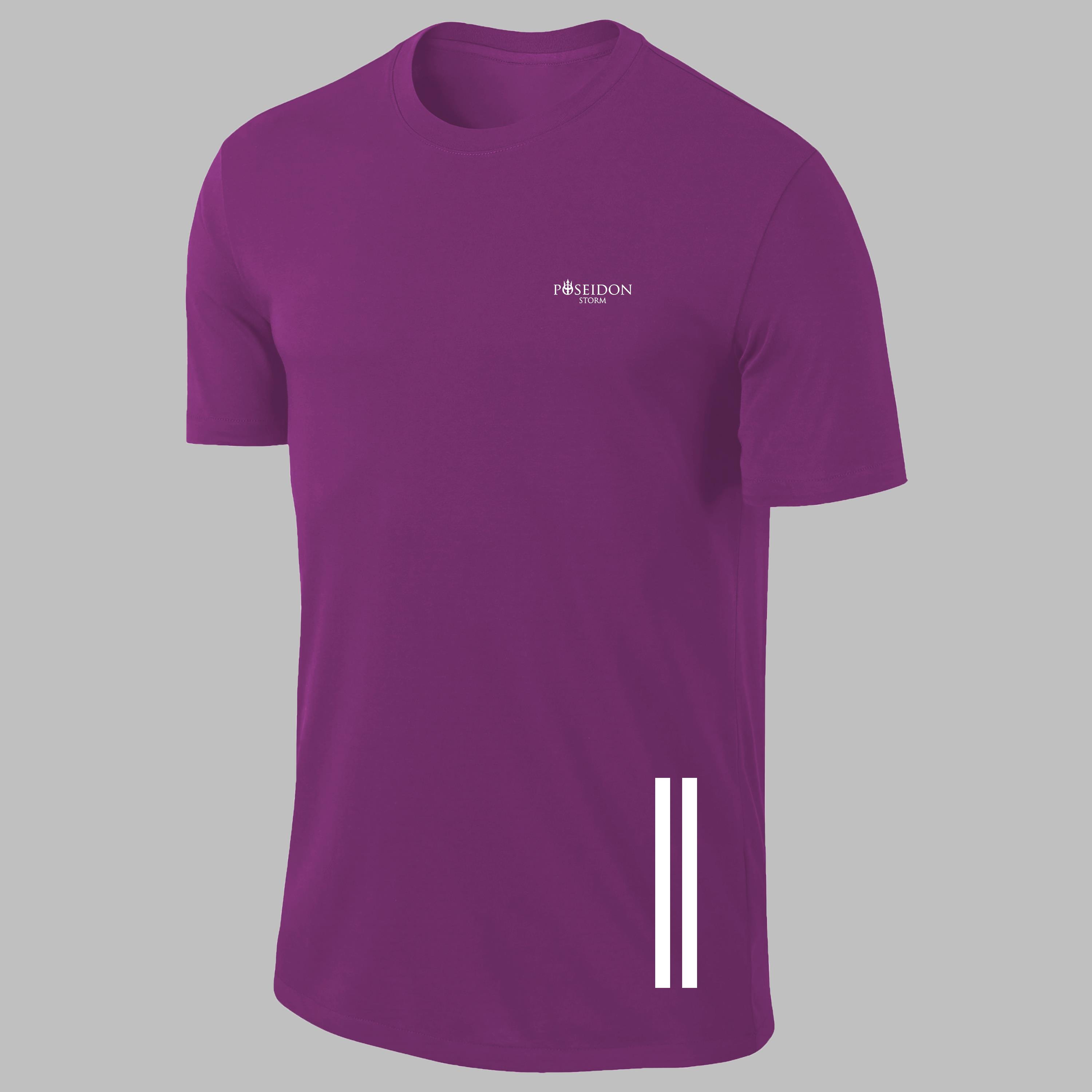 Erkek Mor Dri-Fit Kumaş  Baskısız Yürüyüş ve Koşu için Rahat Sporcu T-shirt  S-3XL