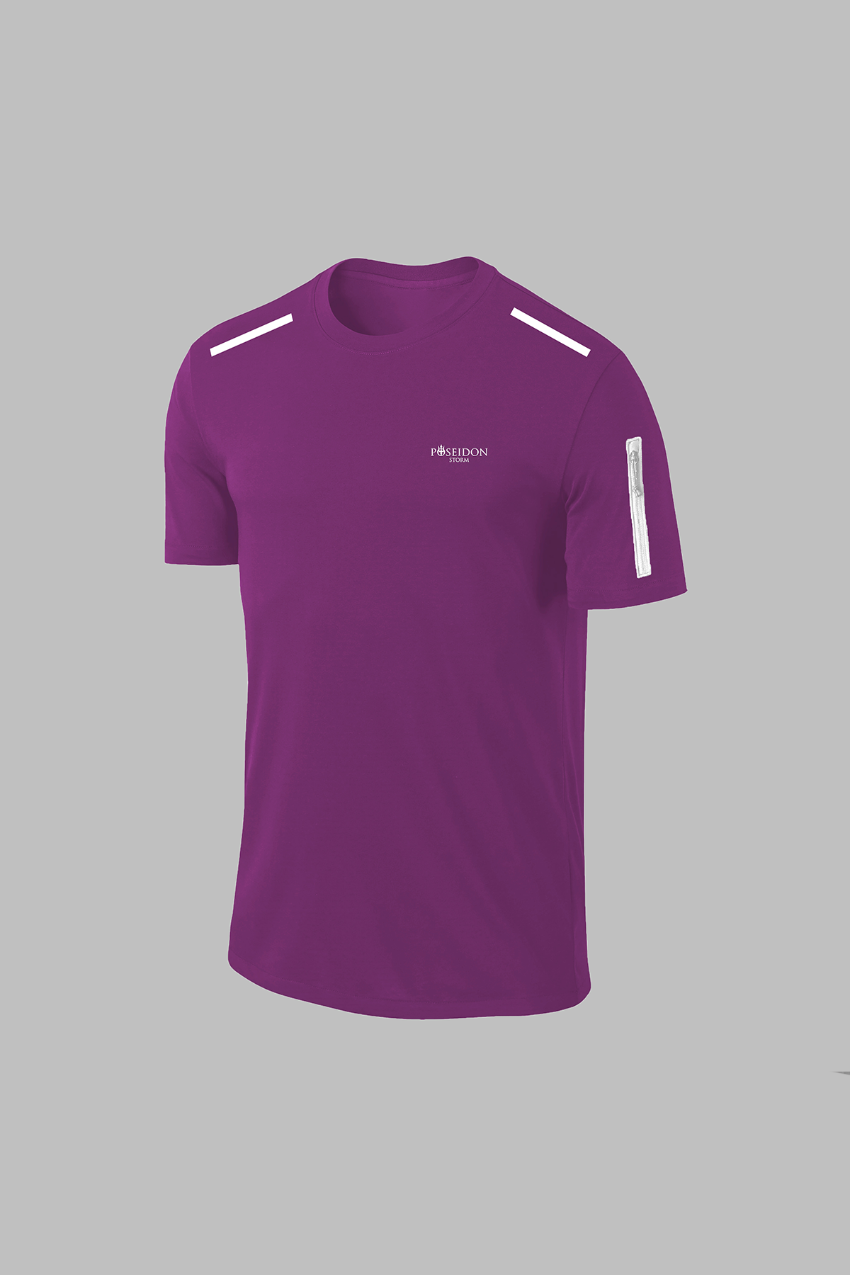 Erkek Mor Dri-Fit Kumaş Baskısız Yuvarlak Yaka Kısa Kol T-shirt  S-3XL