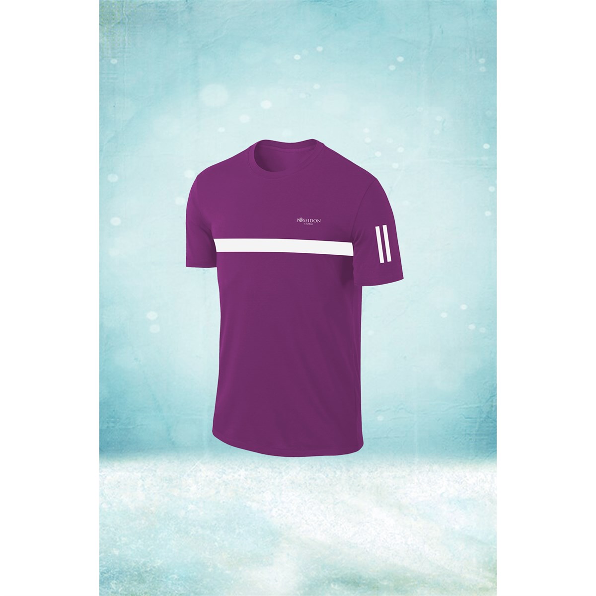Erkek Mor Dri-Fit Kumaş Baskısız Yuvarlak Yaka Kısa Kol T-shirt  S-3XL
