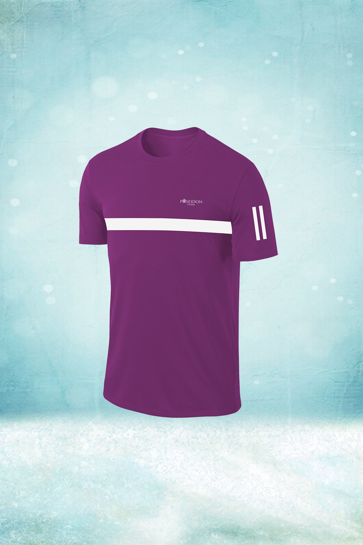 Erkek Mor Dri-Fit Kumaş Baskısız Yuvarlak Yaka Kısa Kol T-shirt  S-3XL