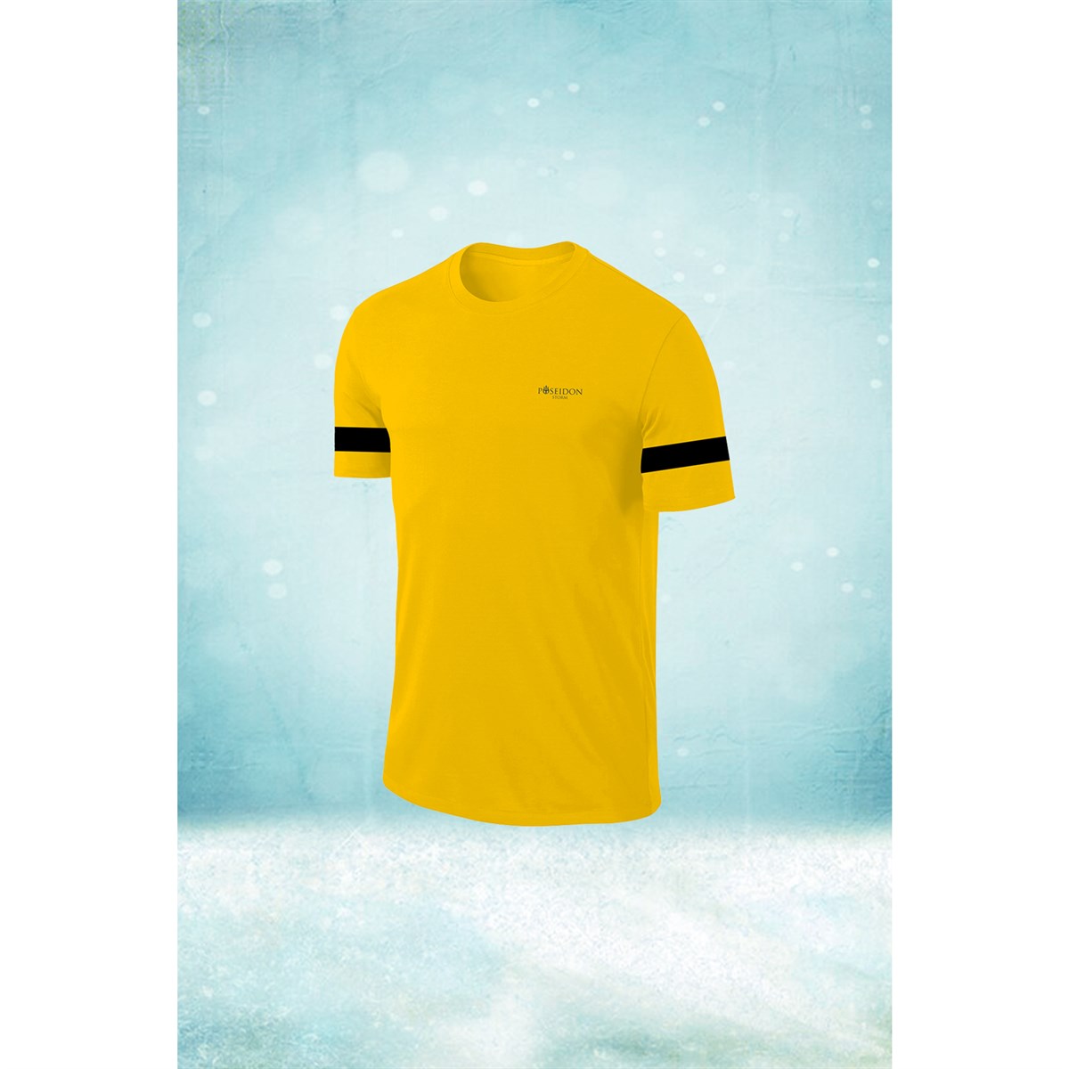 Erkek Sarı Dri-Fit Kumaş Baskısız Yuvarlak Yaka Kısa Kol T-shirt S-3XL