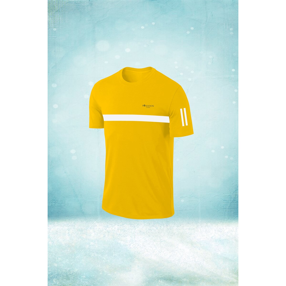 Erkek Sarı Dri-Fit Kumaş Baskısız Yuvarlak Yaka Kısa Kol T-shirt S-3XL