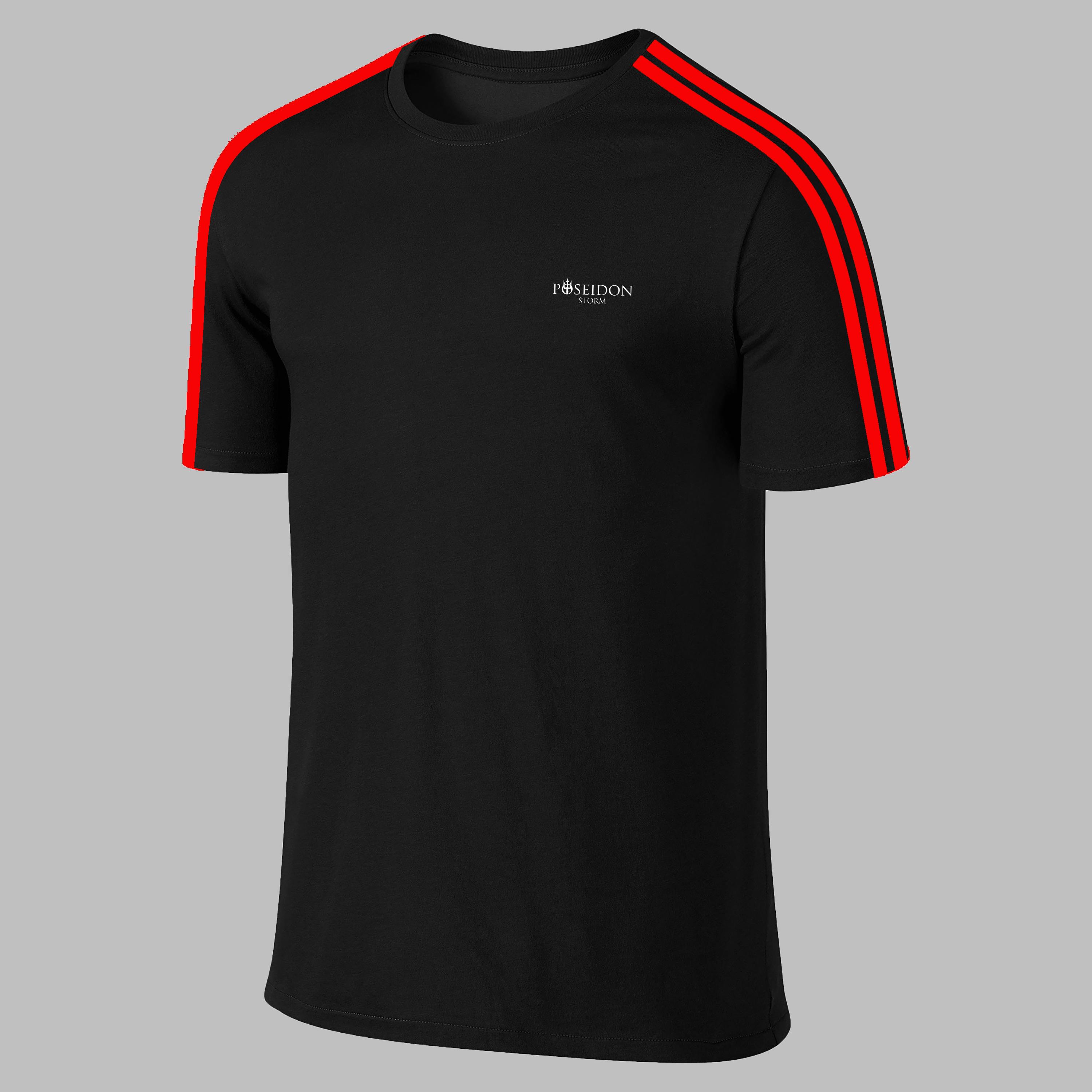 Erkek Siyah Dri-Fit Kumaş Antrenman ve Koşu için Konforlu Düz Tişört S-3XL