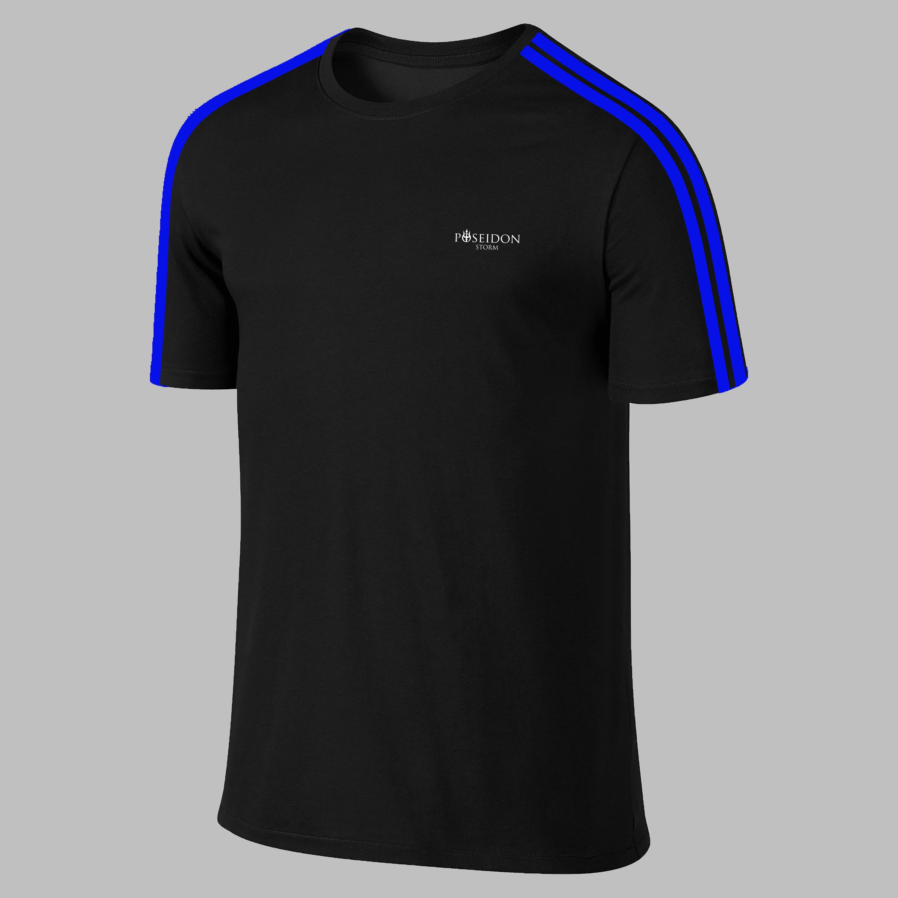 Erkek Siyah Dri-Fit Kumaş Baskısız Bisiklet Yaka Yürüyüş için Tshirt S-3XL