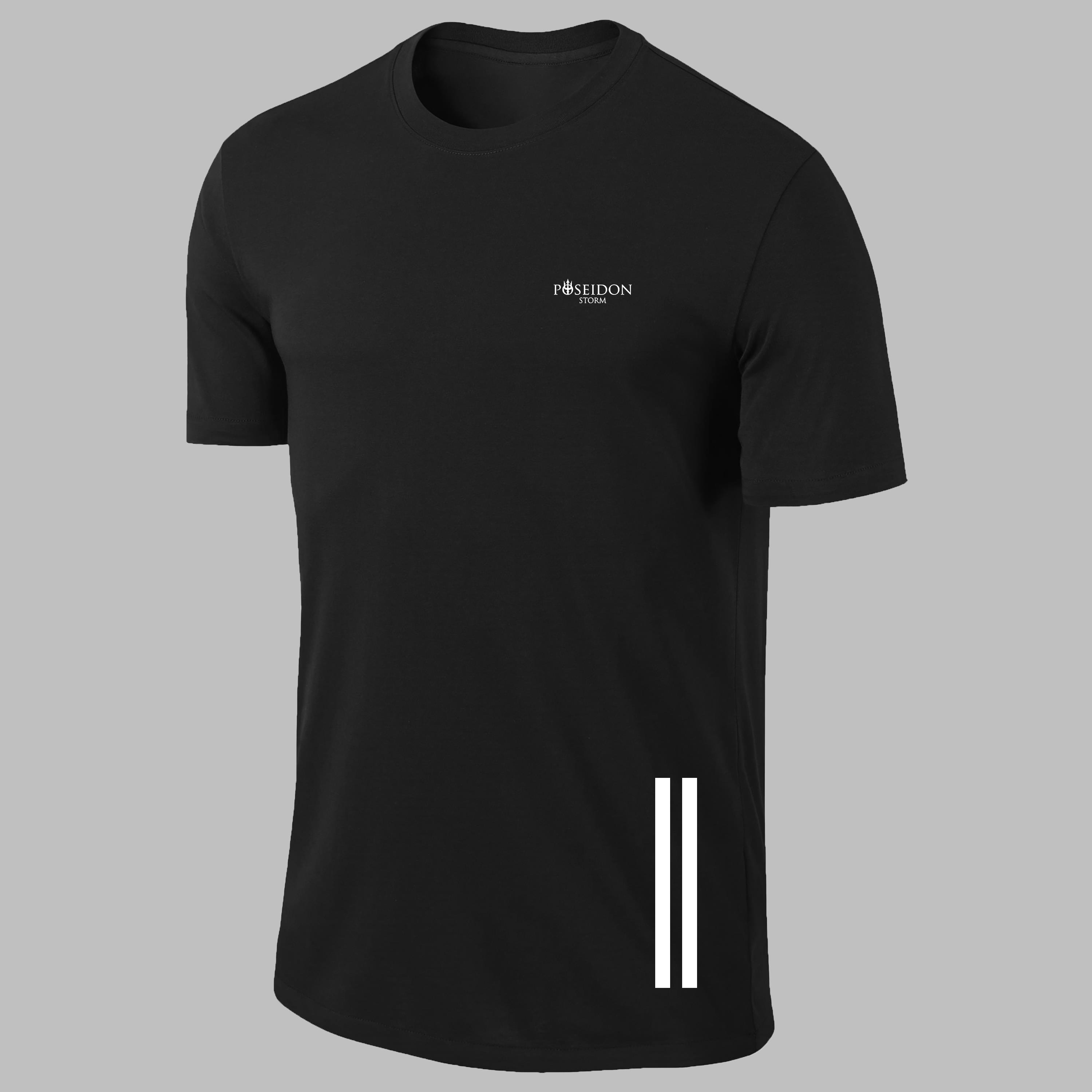 Erkek Siyah Dri-Fit Kumaş Bisiklet Yaka Kısa Kol Günlük Rahat T-shirt  S-3XL