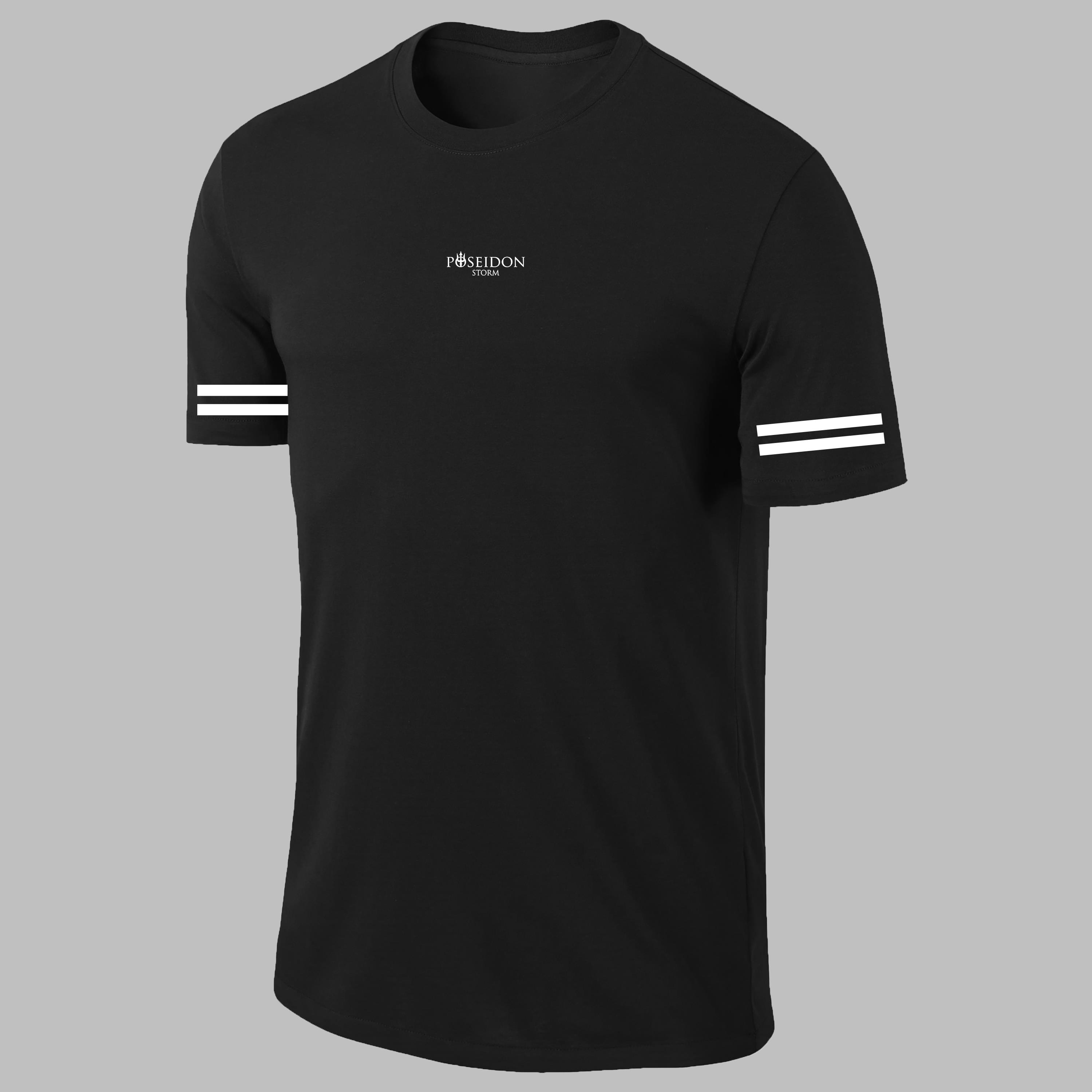 Erkek Siyah Dri-Fit Kumaş Düz Yuvarlak Yaka Kısa Kol Konforlu T-shirt  S-3XL