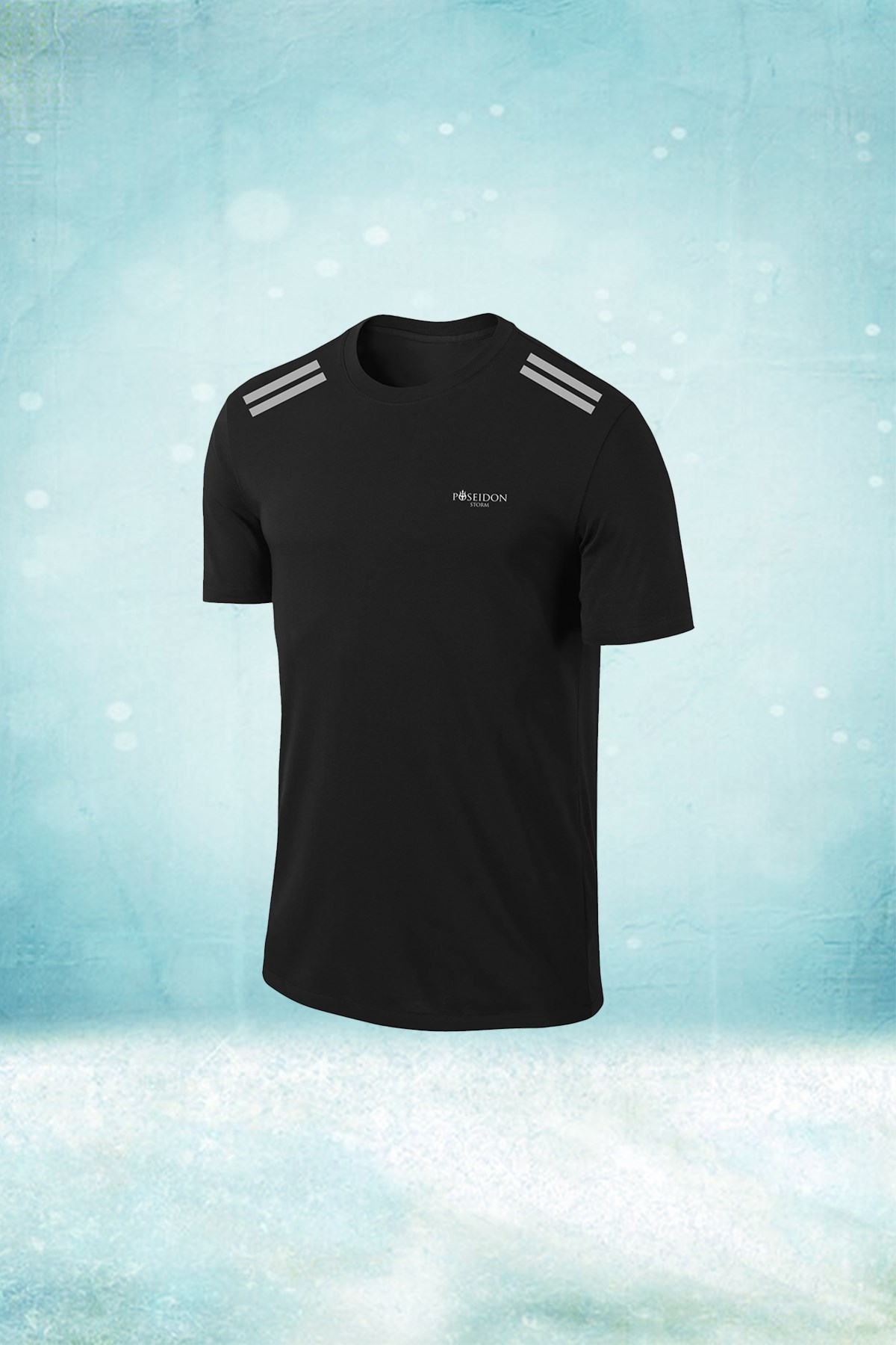 Erkek Siyah  Dri-Fit Kumaş Yürüyüş ve Koşu için Konforlu  Sıfır Yaka T-shirt   S-3XL