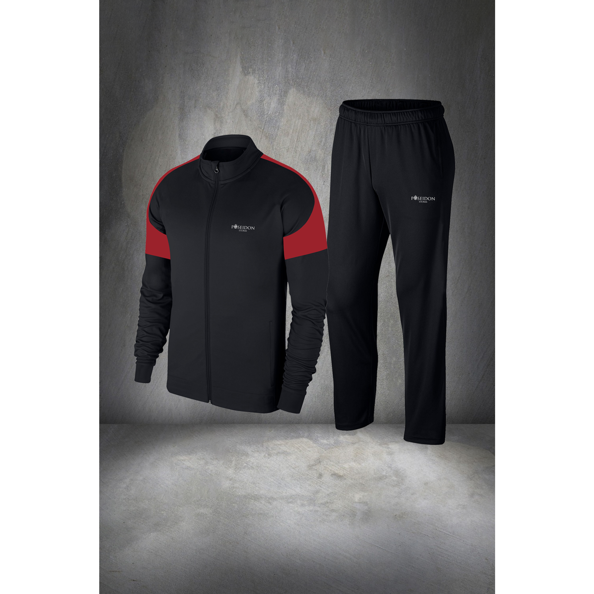 Erkek Siyah Supra Penye Kumaş Koşu ve Yürüyüş için Rahat Eşofman Takımı (S-3XL)