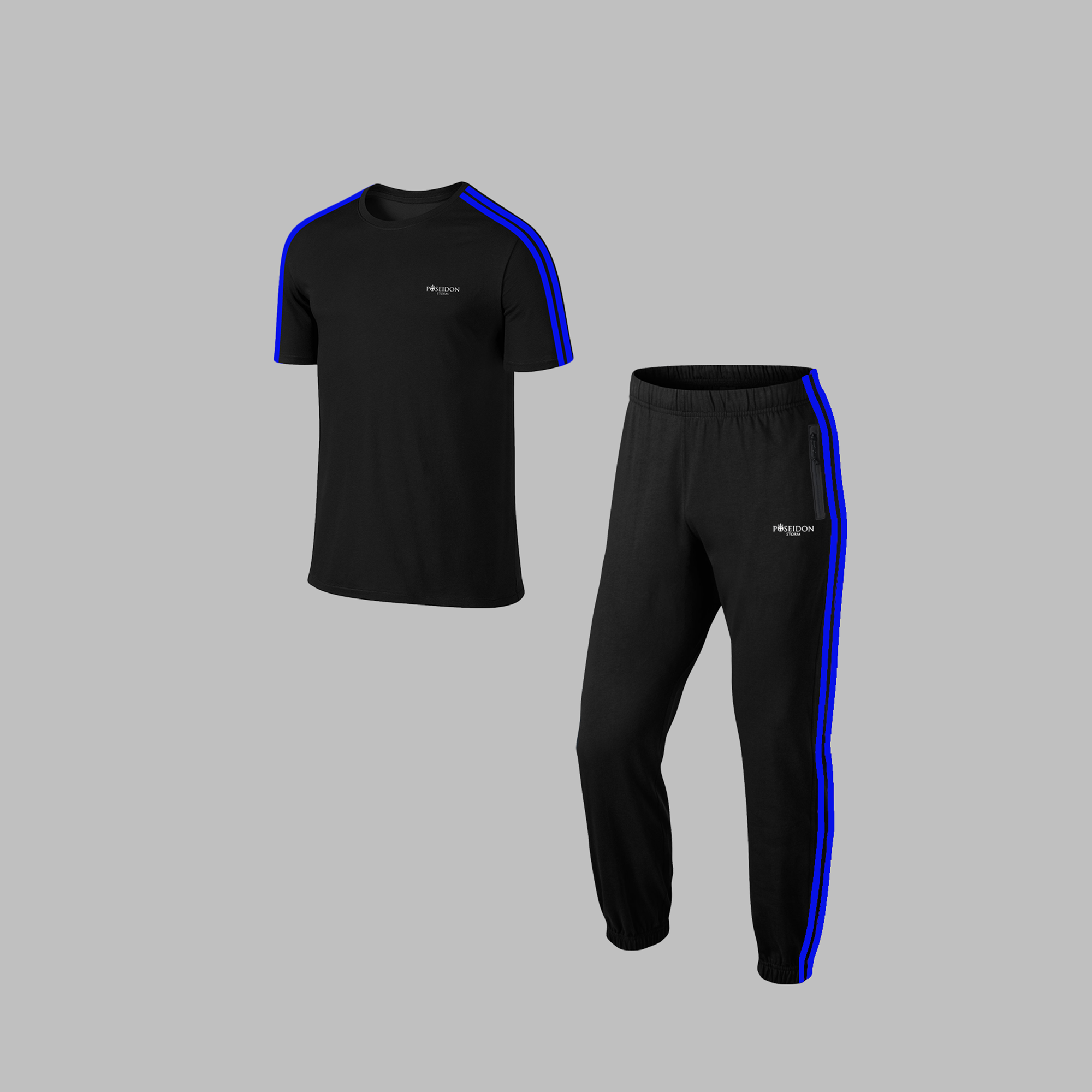 Erkek Siyah Supra Penye Kumaş Rahat  Eşofman Takımı (S-3XL)