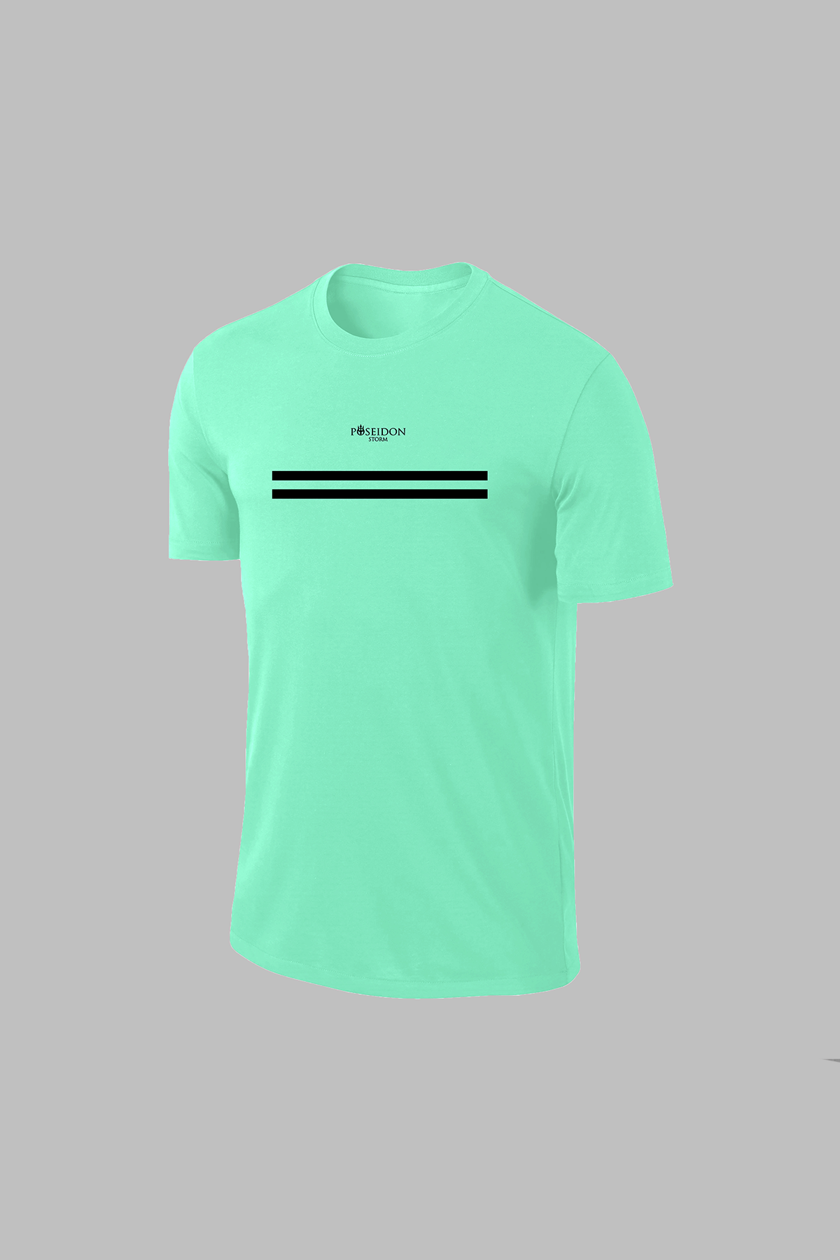 Erkek Su Yeşili  Dri-Fit Kumaş Baskısız Yuvarlak Yaka Kısa Kol Tişört S-3XL