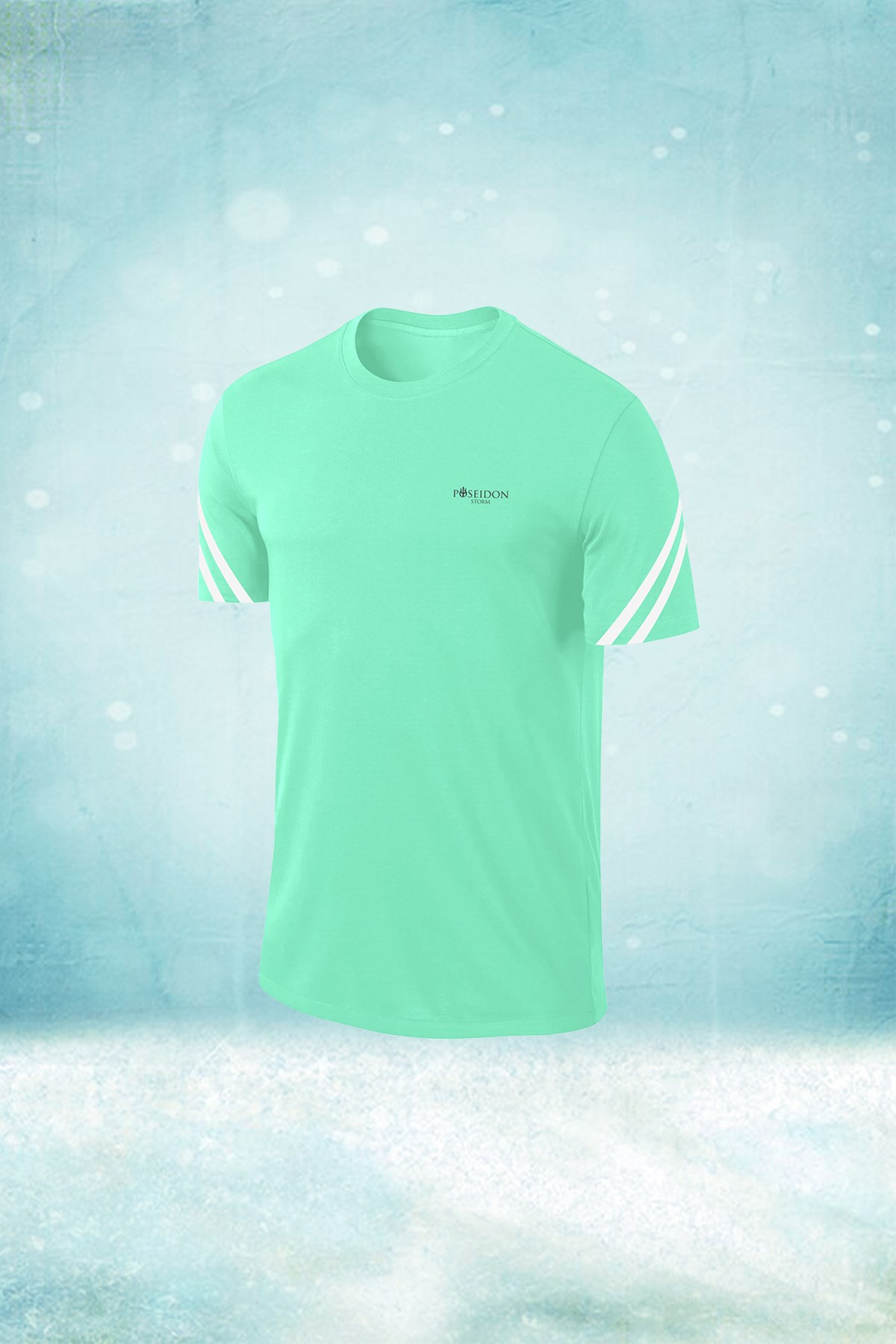 Erkek Su Yeşili  Dri-Fit Kumaş  Bisiklet Yaka Sporcu Günlük T-shirt  S-3XL