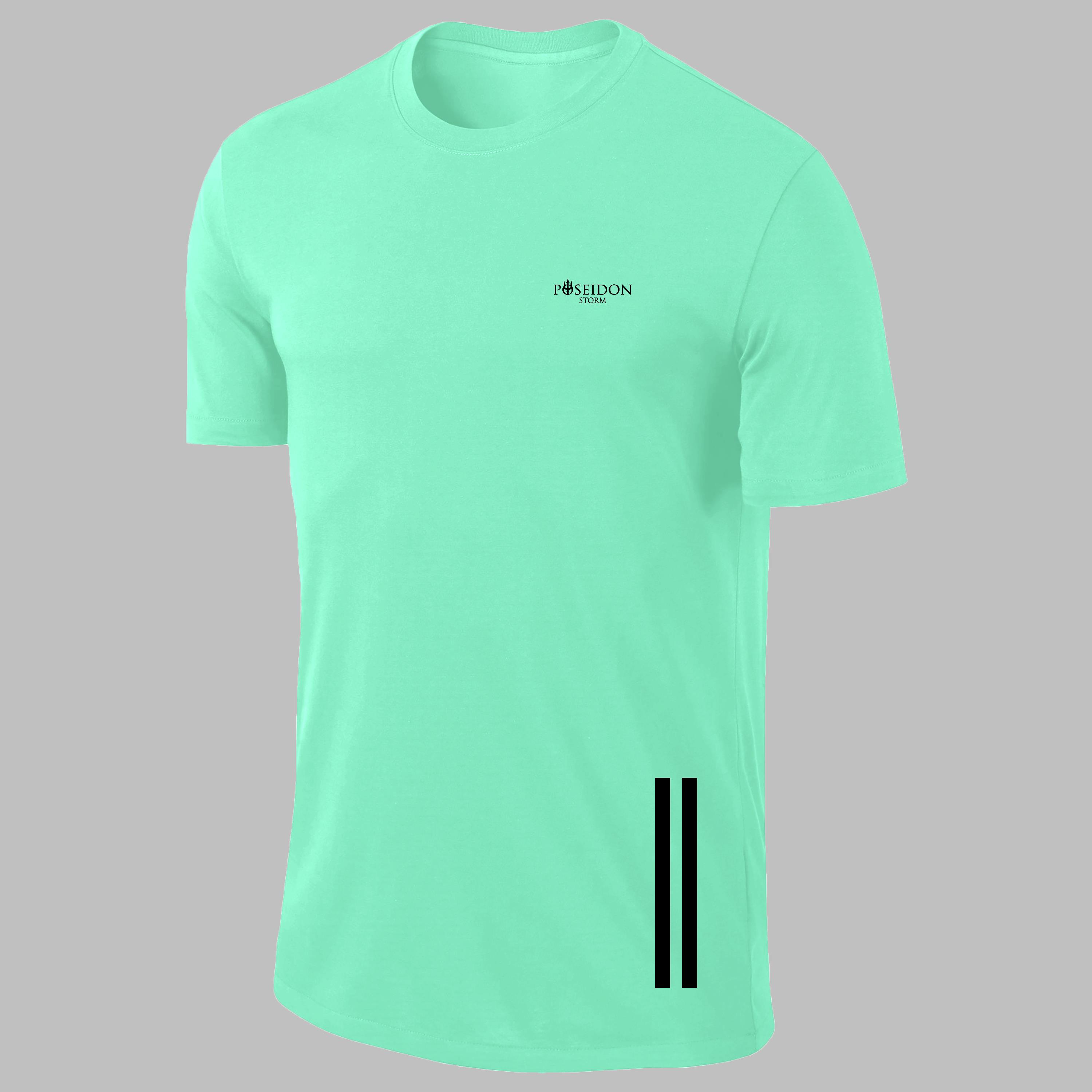Erkek Su Yeşili  Dri-Fit Kumaş  Bisiklet Yaka Sporcu Günlük T-shirt  S-3XL