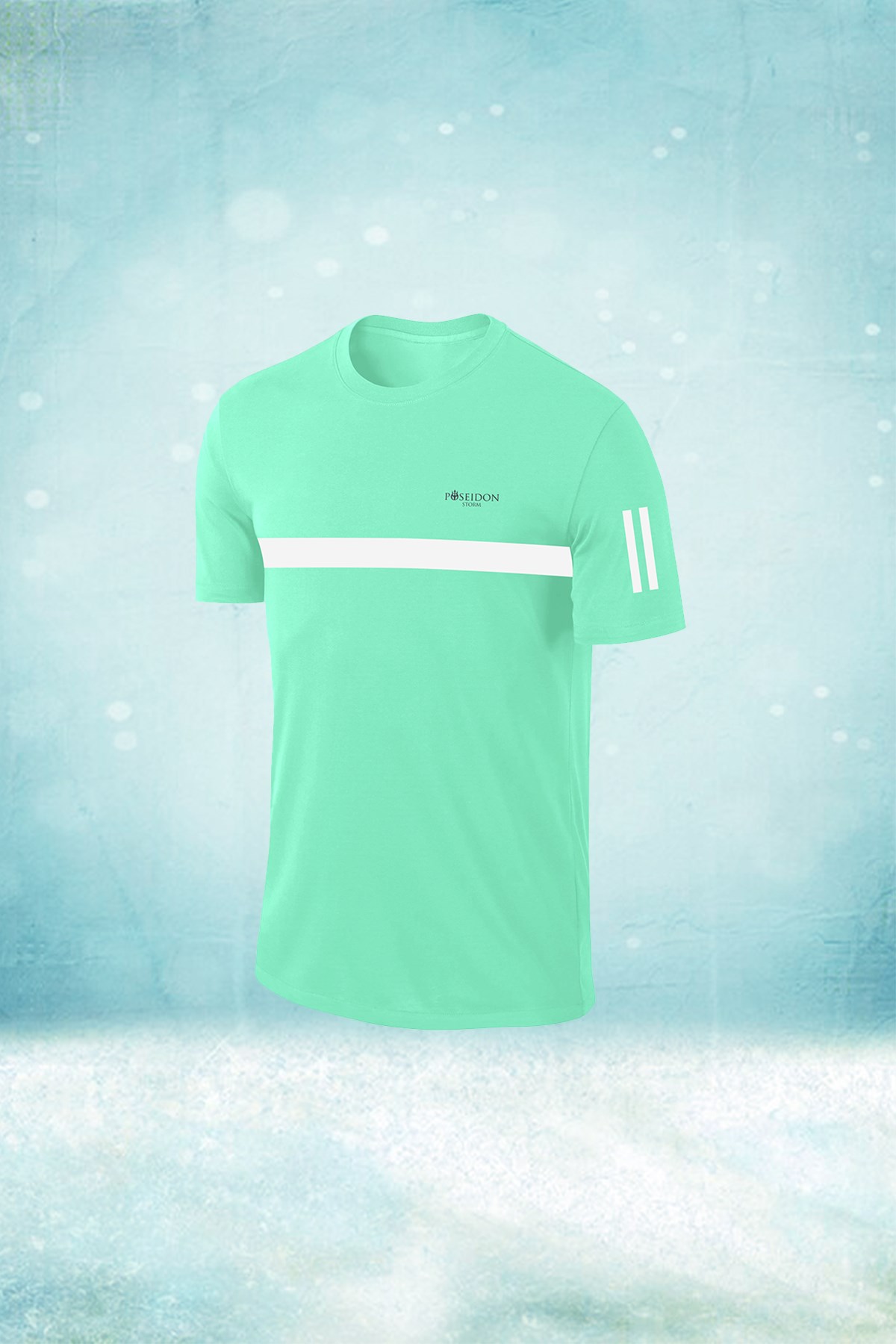 Erkek Su Yeşili Dri-Fit Kumaş Koşu ve Yürüyüş için Rahat  Konforlu Tshirt  S -3XL