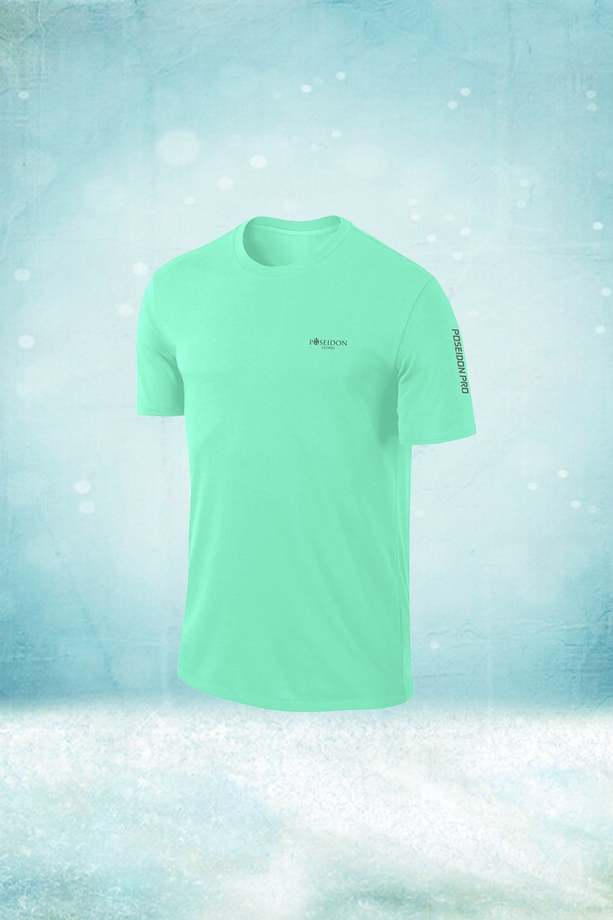 Erkek Su Yeşili Dri-Fit Kumaş Sıfır Yaka Kısa Kol Konforlu T-shirt  S-3XL