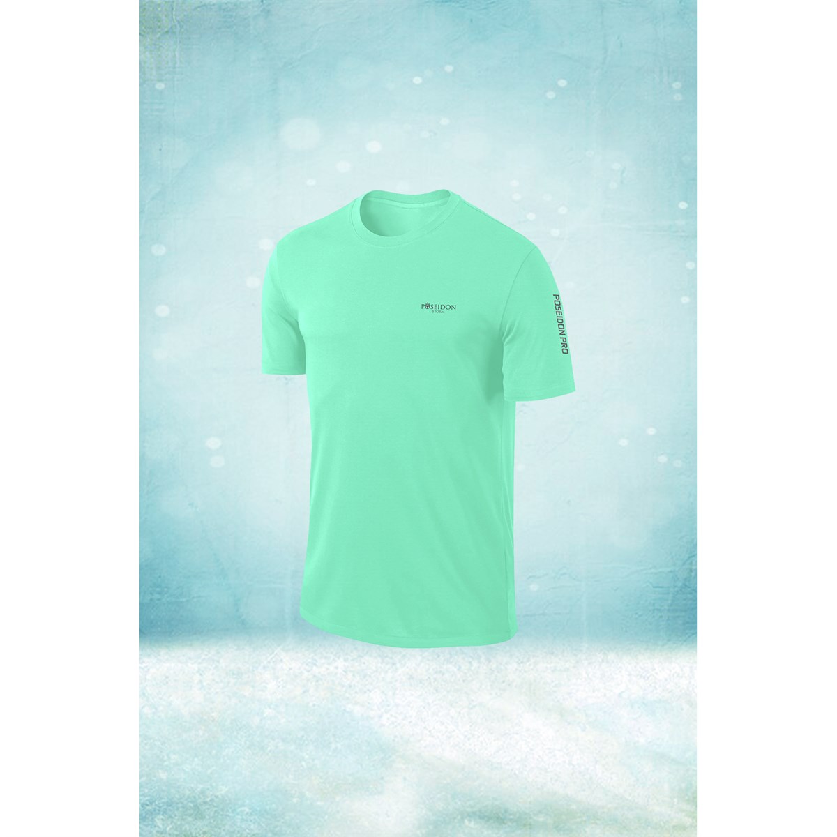 Erkek Su Yeşili Dri-Fit Kumaş Sıfır Yaka Kısa Kol Konforlu T-shirt  S-3XL