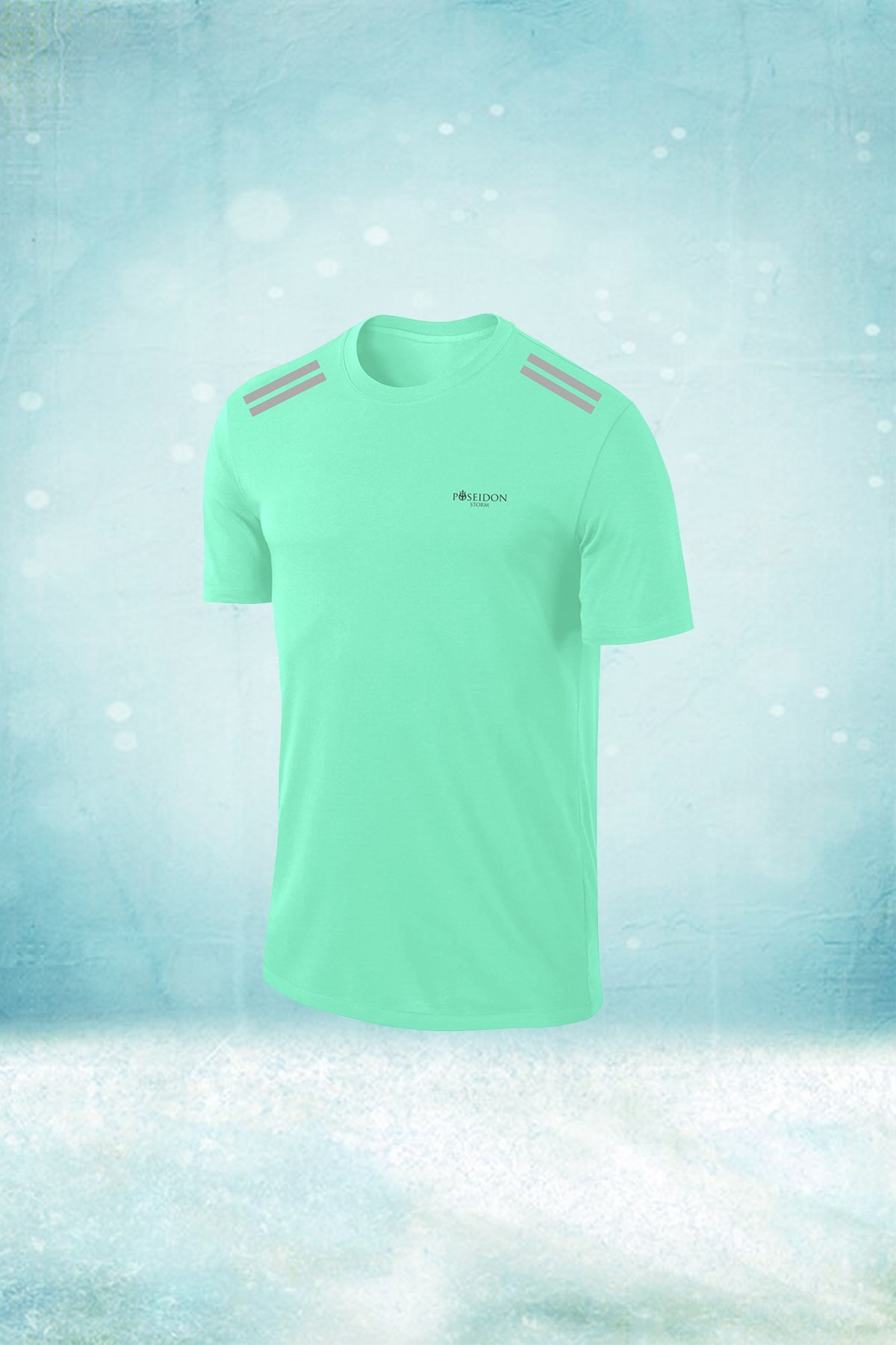 Erkek Su Yeşili Dri-Fit Kumaş Yürüyüş ve Koşu için Rahat T-shirt   S-3XL