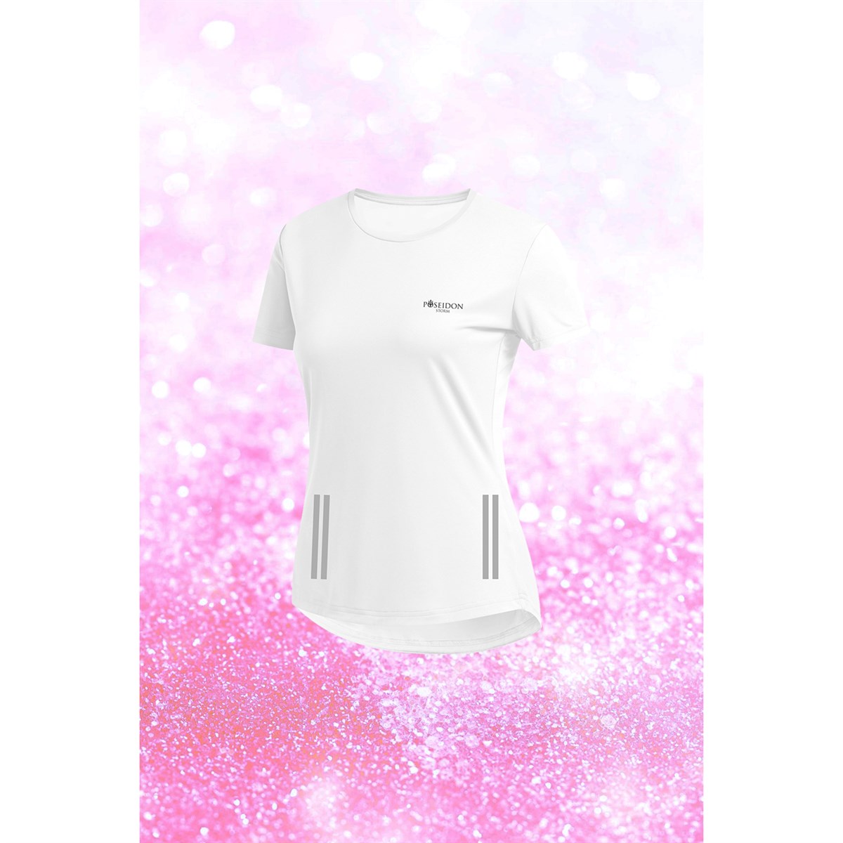 Kadın Beyaz Dri-Fit Kumaş Baskısız Yuvarlak Yaka Kısa Kol T-shirt S-3XL