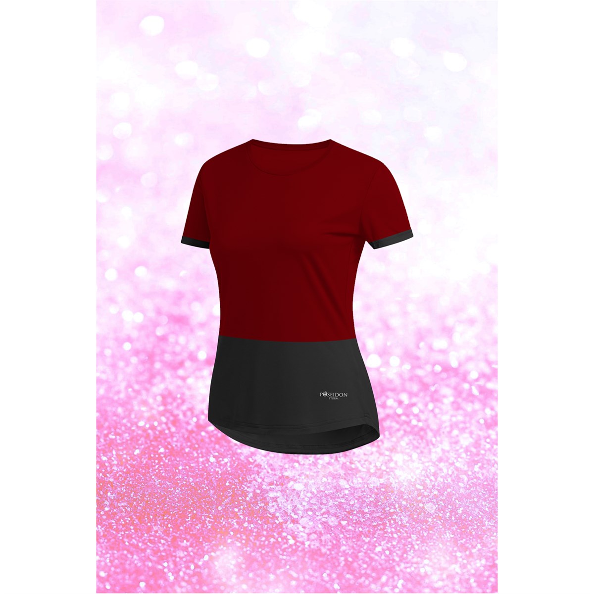 Kadın Bordo Dri-Fit Kumaş Baskısız Yuvarlak Yaka Kısa Kol T-shirt  S-3XL 