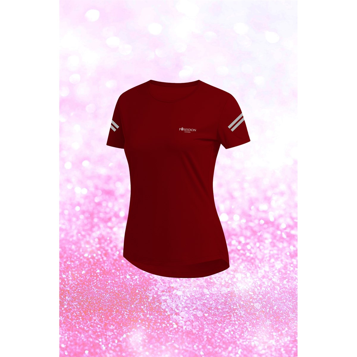 Kadın Bordo Dri-Fit Kumaş Rahat Konforlu Kesim Yuvarlak Yaka Kısa Kol T-shirt  S-3XL