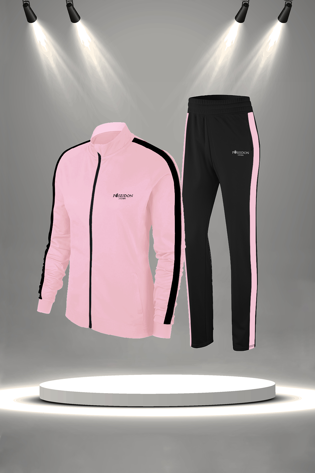 Kadın Fuşya Supra Penye Kumaş Yürüyüş Antrenman Fitness Eşofman Seti (S-3XL)