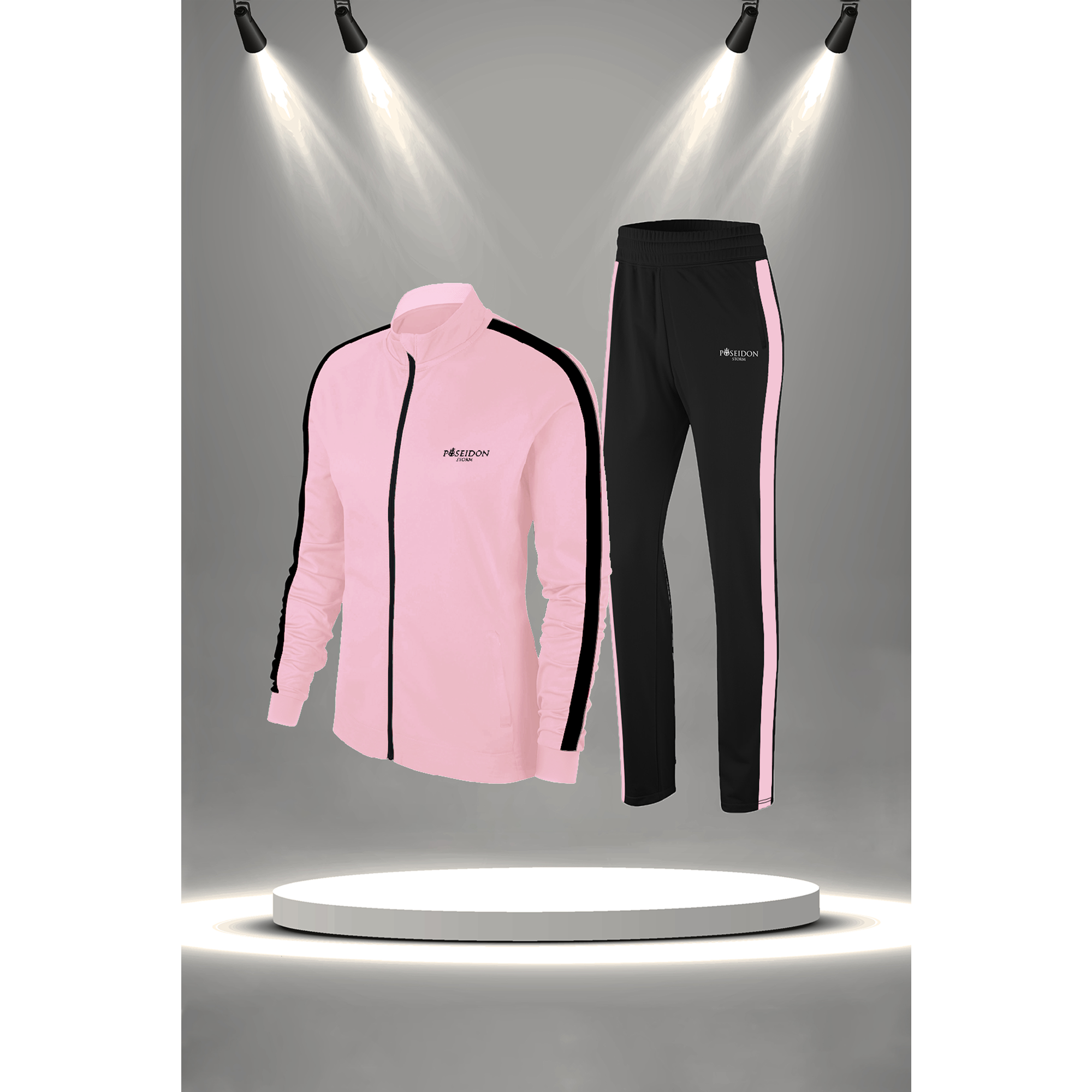 Kadın Fuşya Supra Penye Kumaş Yürüyüş Antrenman Fitness Eşofman Seti (S-3XL)