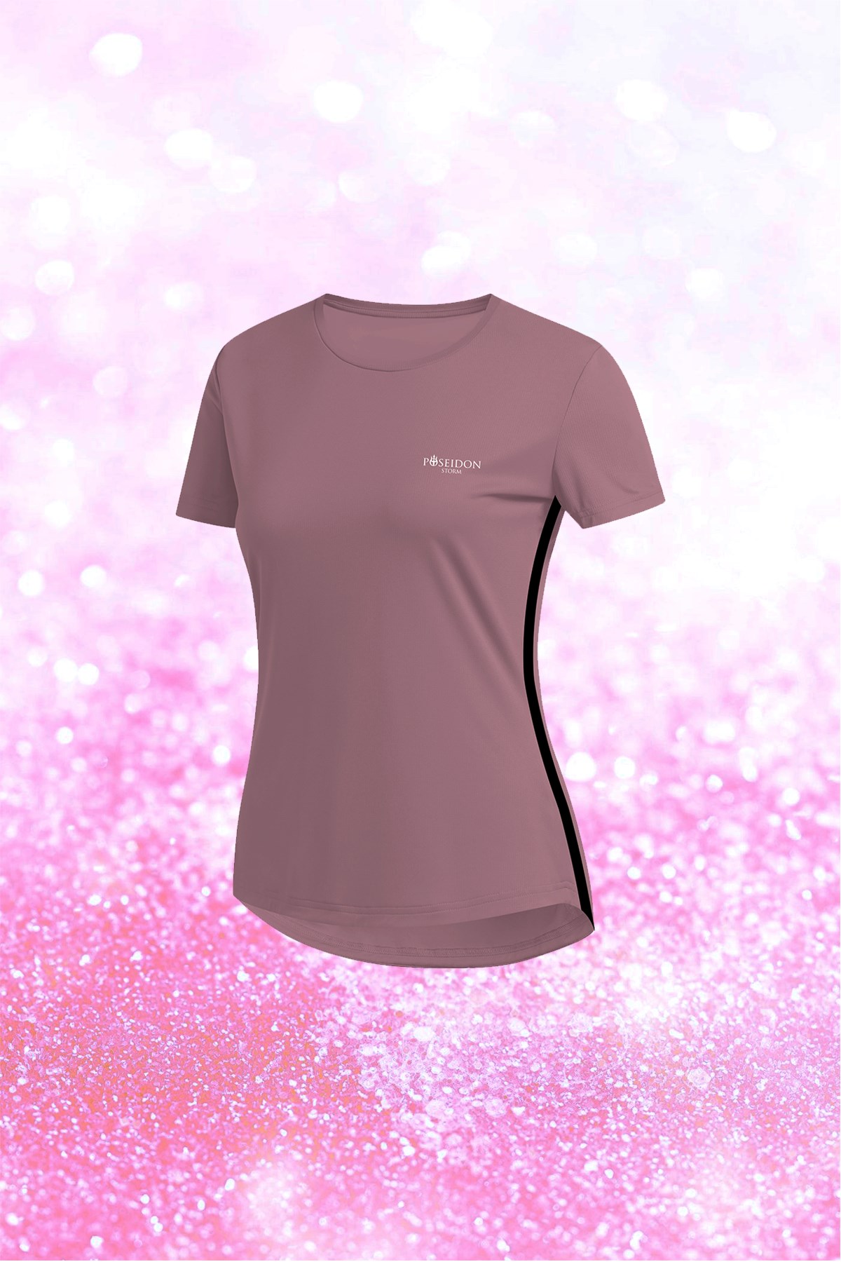 Kadın Gül Kurusu Dri-Fit Kumaş Düz Kısa Kol Konforlu Tişört S-3XL