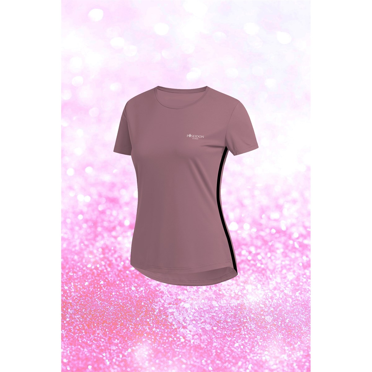 Kadın Gül Kurusu Dri-Fit Kumaş Düz Kısa Kol Konforlu Tişört S-3XL