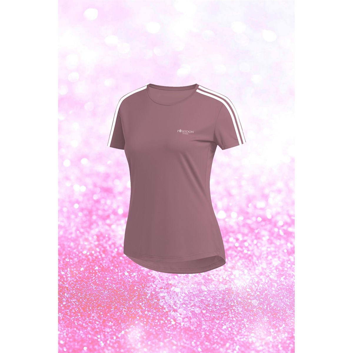 Kadın Gül Kurusu  Dri-Fit Kumaş Yürüyüş ve Koşu için Konforlu  Sıfır Yaka T-shirt S-3XL