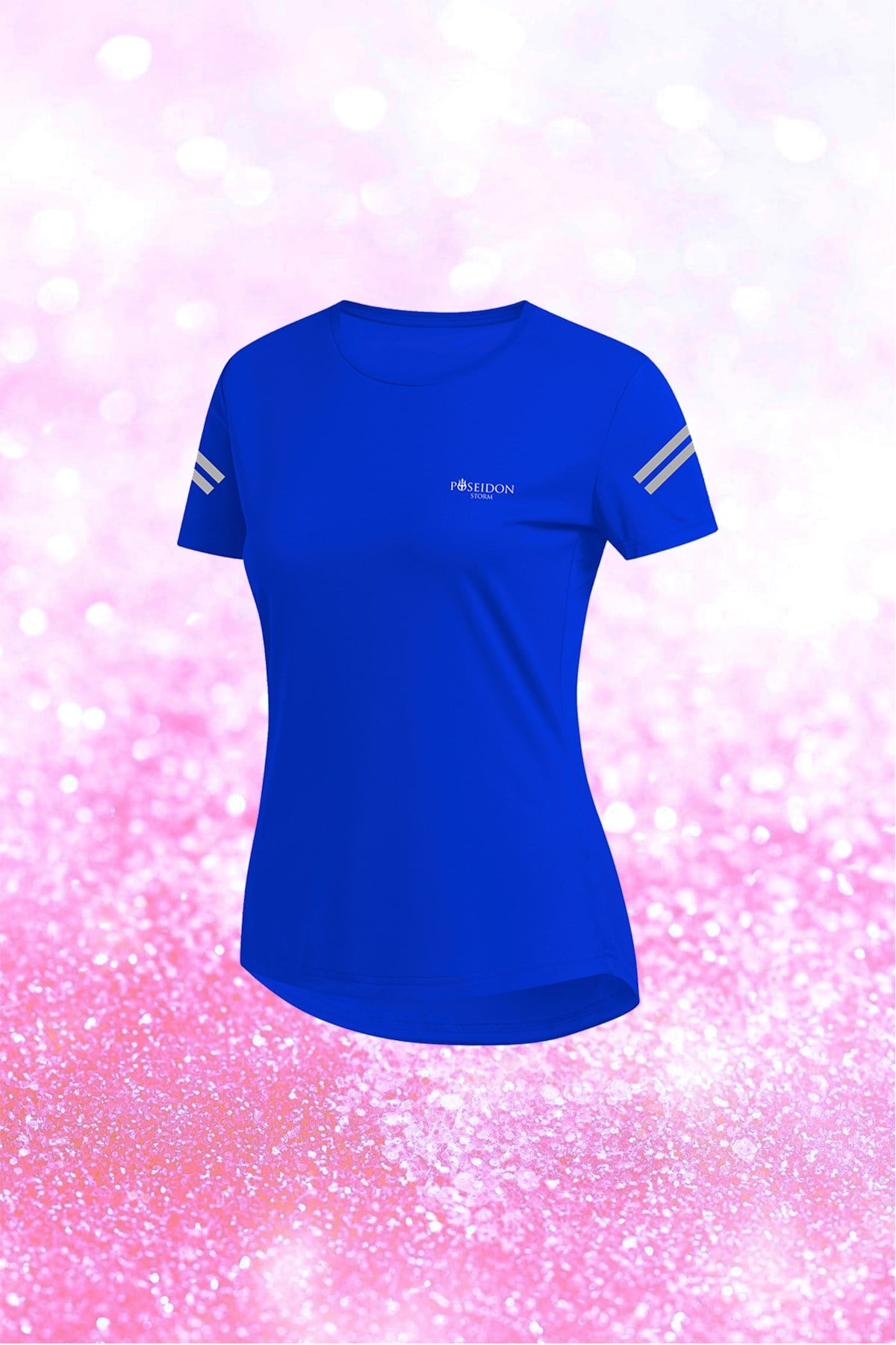 Kadın Mavi Dri-Fit Kumaş Rahat Günlük Sporcu Konforlu T-shirt S-3XL